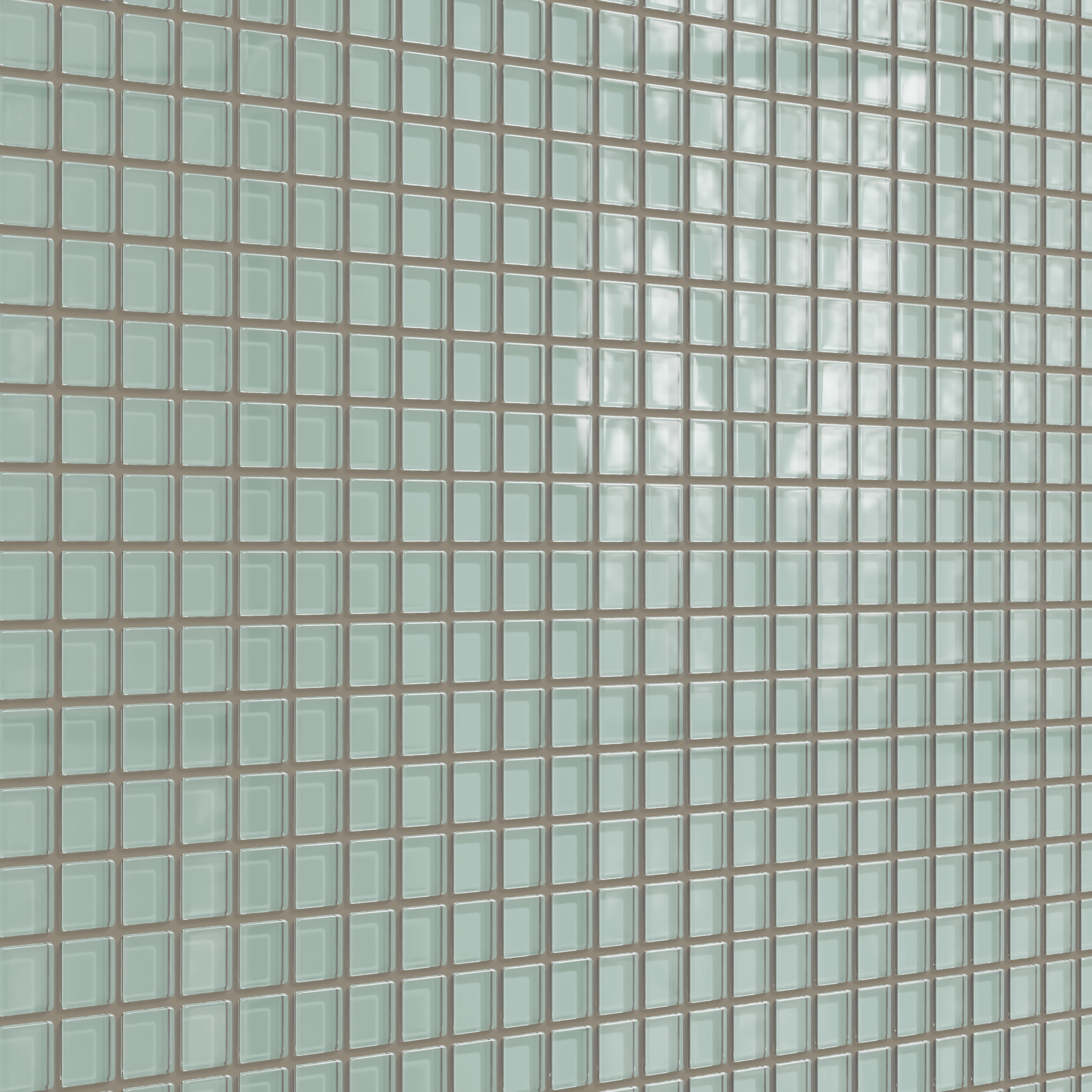1x1 Straight Set Sheeted Glass Mosaic Tile in Kingfisher Gloss