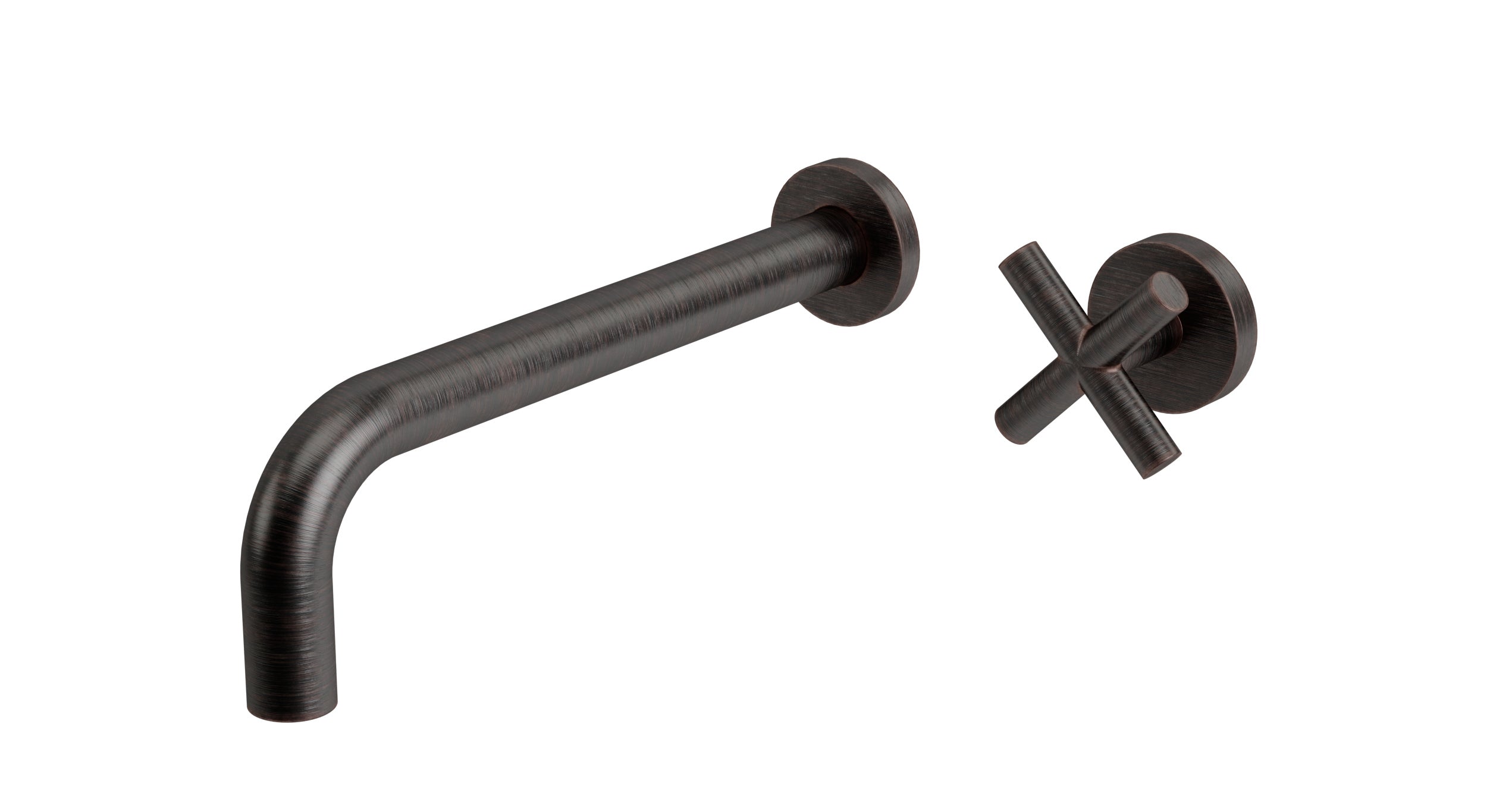Contour One Handle Wall Mount 10" Lavatory Faucet with Soft Cross Handle in Antique Bronze
