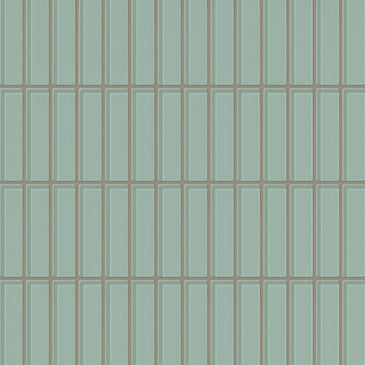 1x4 Straight Set Sheeted Glass Mosaic Tile in Kingfisher Gloss