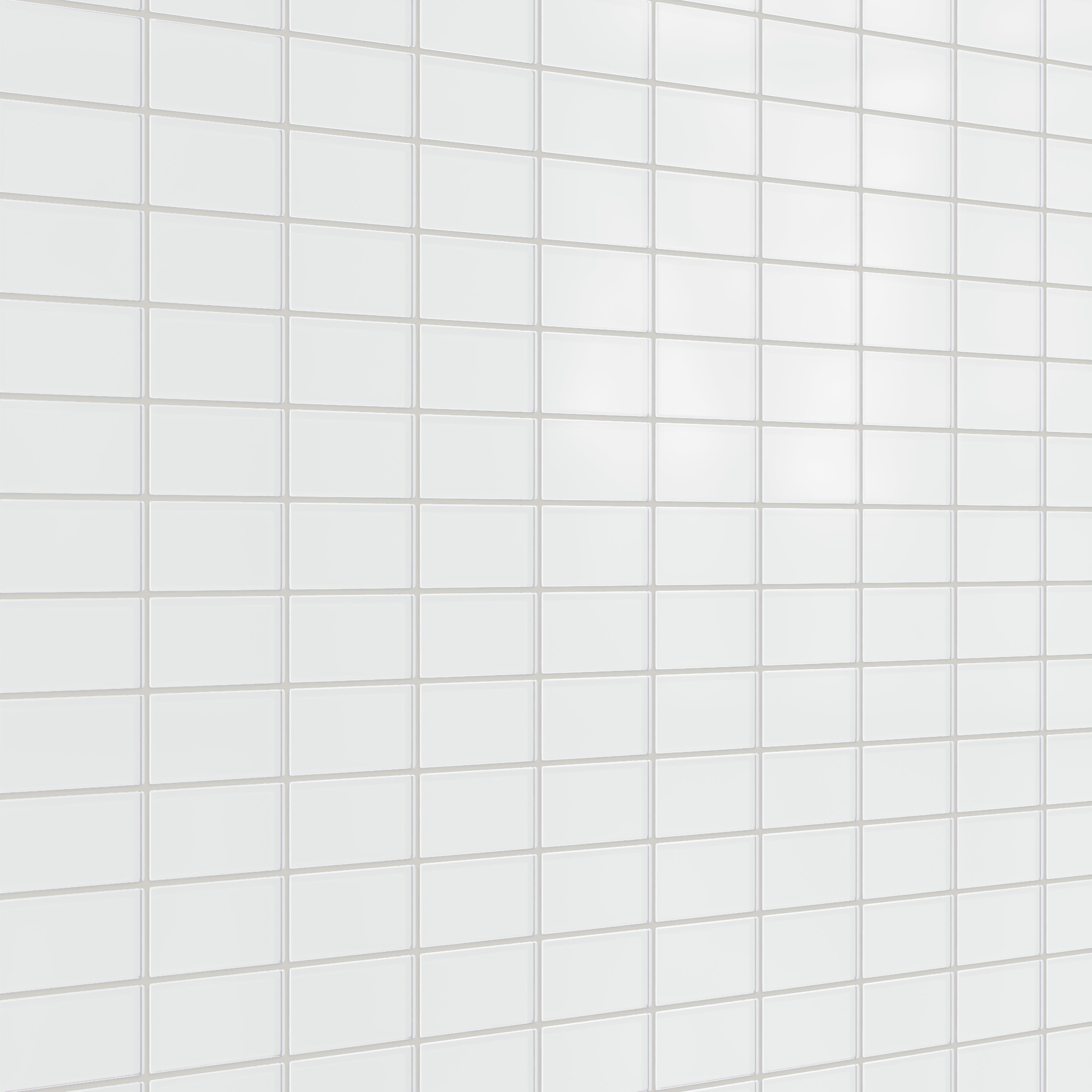 2x4 Straight Set Sheeted Glass Mosaic Tile in Egret Matte