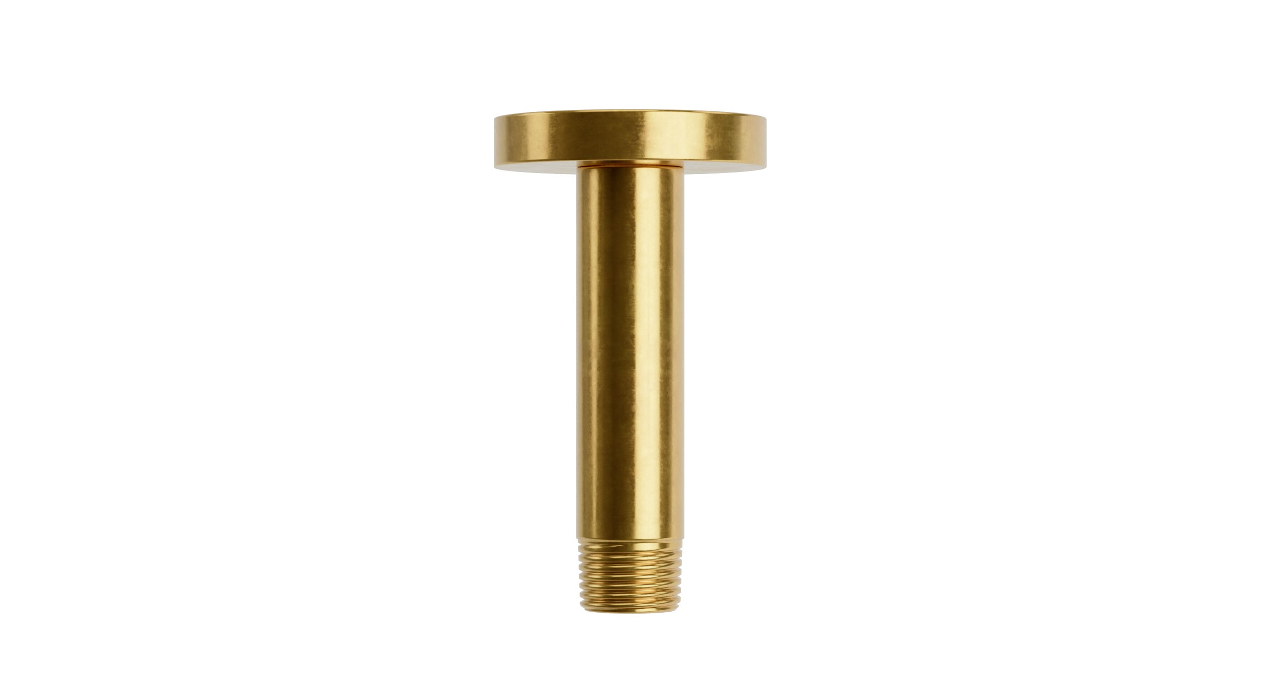Contour & Foundry 4" Straight Shower Arm with Flange in French Brass