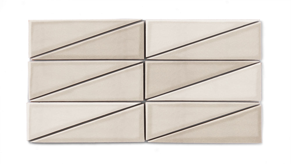 Right Scalene Triangle Original Ceramic Tile in Sand Dune Gloss