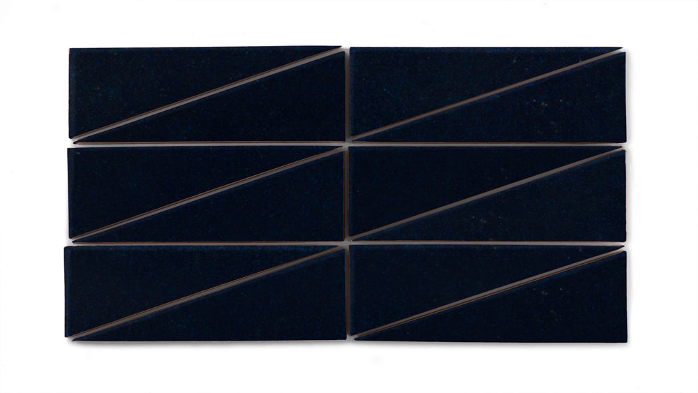 Navy Blue Right Scalene Triangle Gloss Original Ceramic Tile