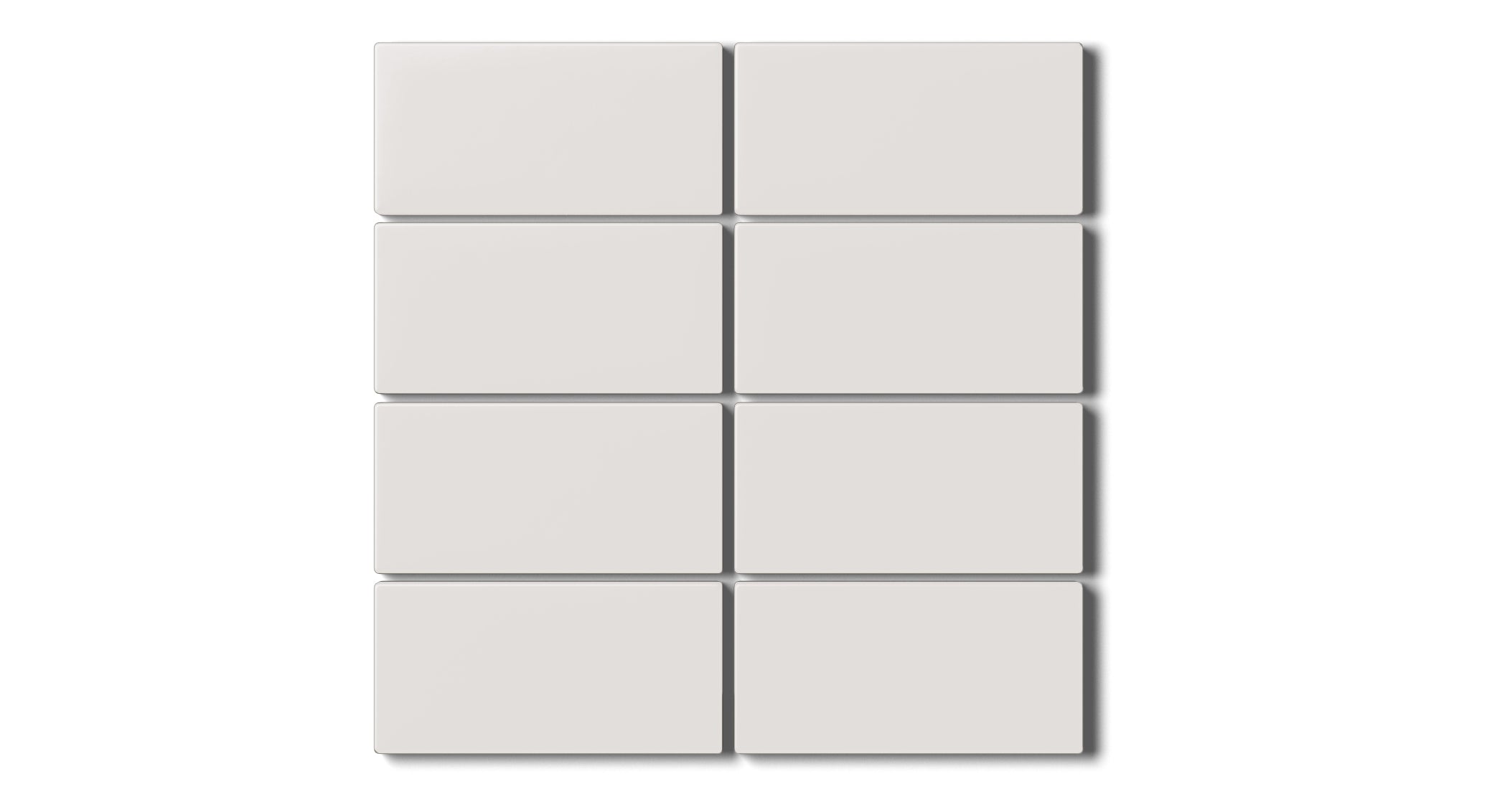 2x4 Straight Set Sheeted Natural Press Ceramic Mosaic Tile in Pearl Matte