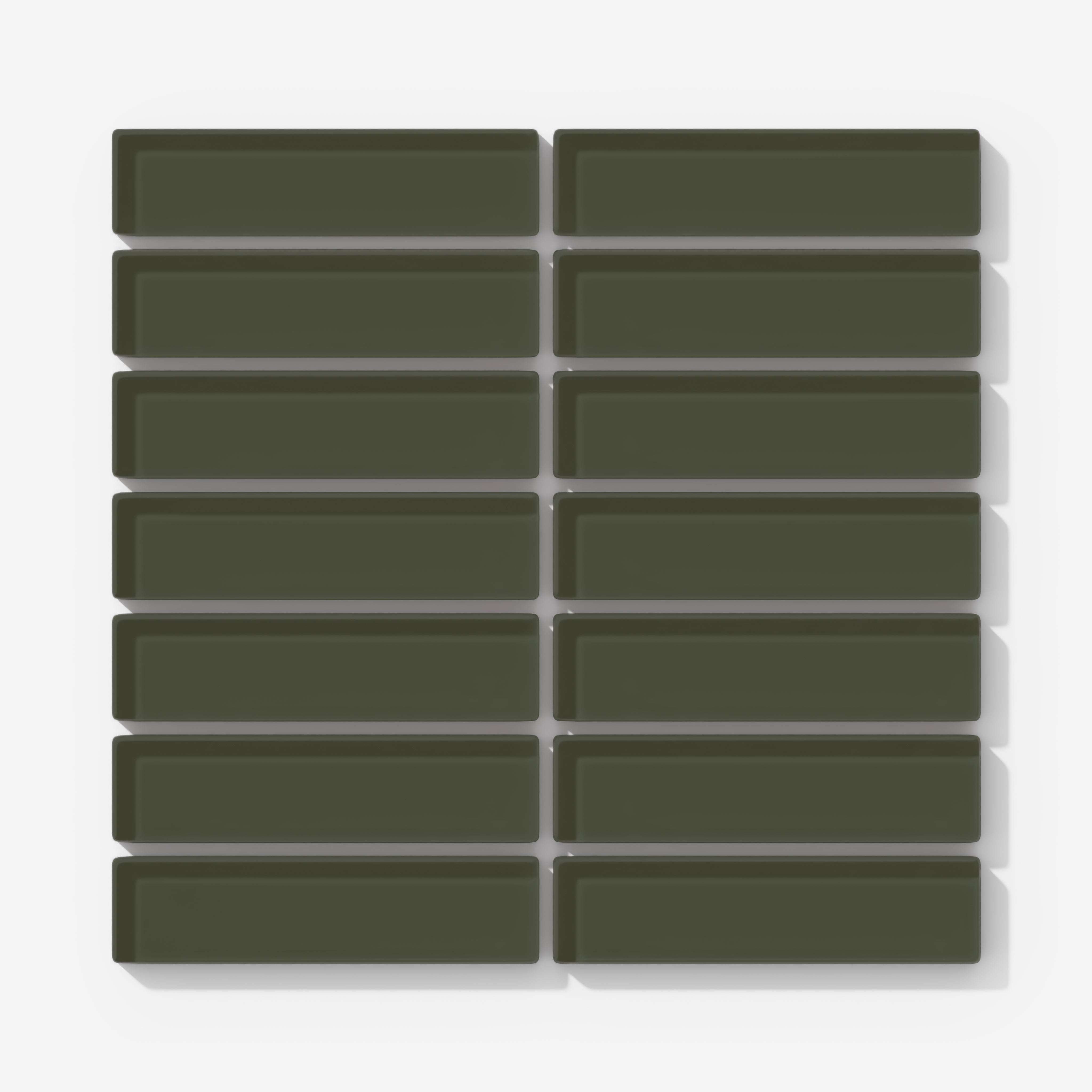 1x4 Straight Set Sheeted Glass Mosaic Tile in Roadrunner Gloss