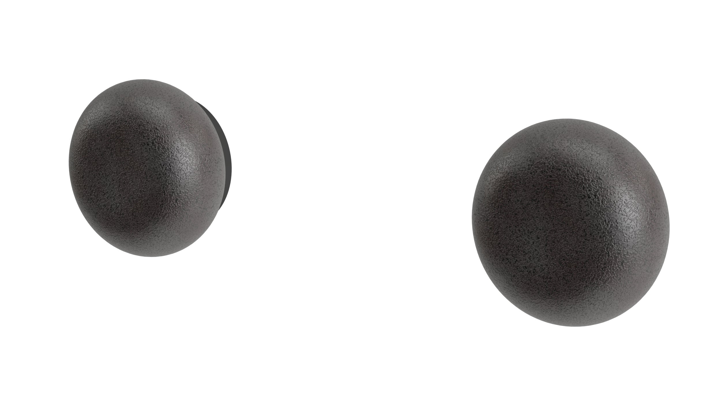 Foundry Two Handle Wall Mount Bath Trim with Pebble Ceramic Knob Handles in Matte Black