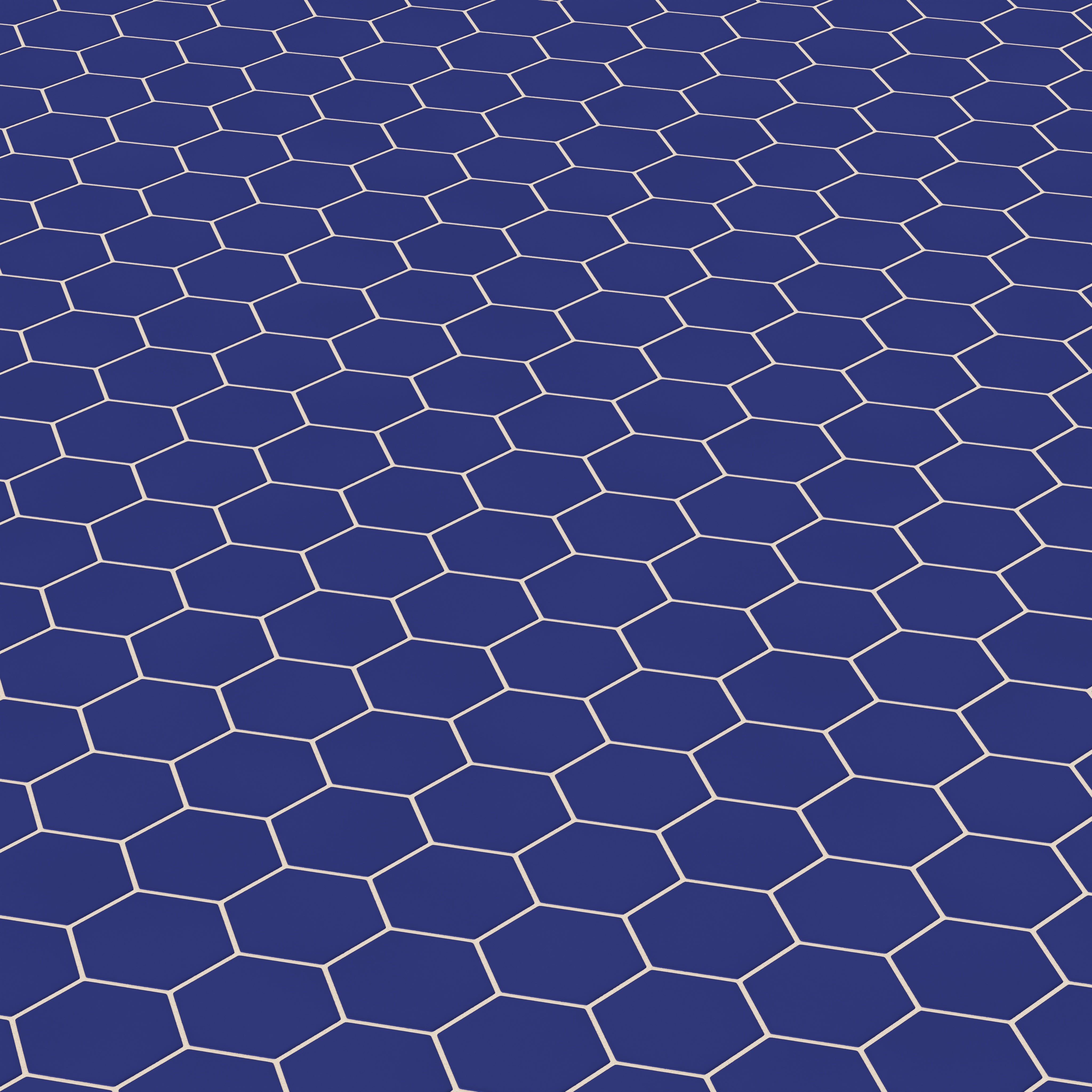 4" Hexagon Original Ceramic Tile in Azul Matte
