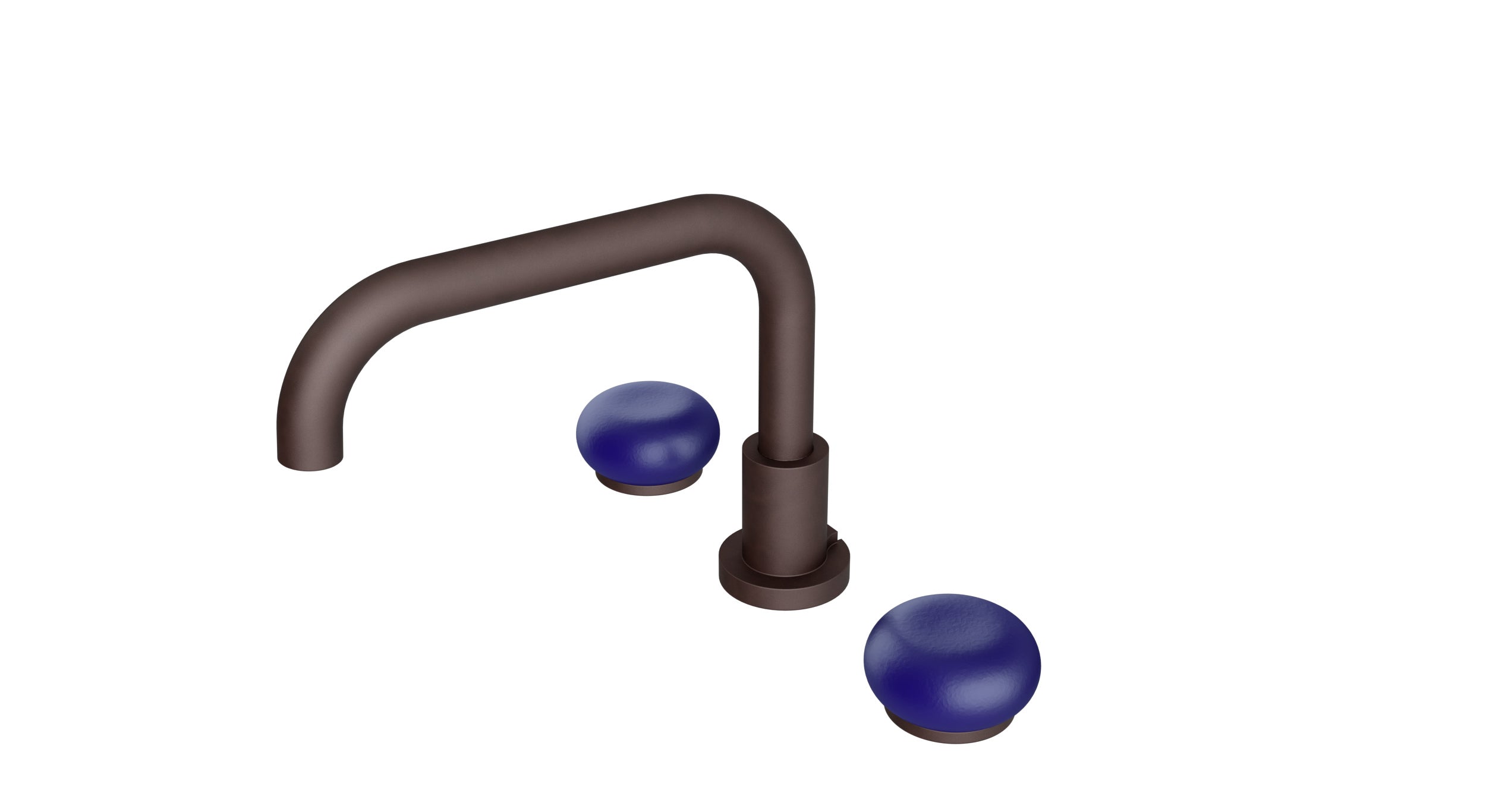 Foundry Two Handle Deck Mount Squaretop Bath Trim with Pebble Ceramic Knob Handles in Architectural Copper