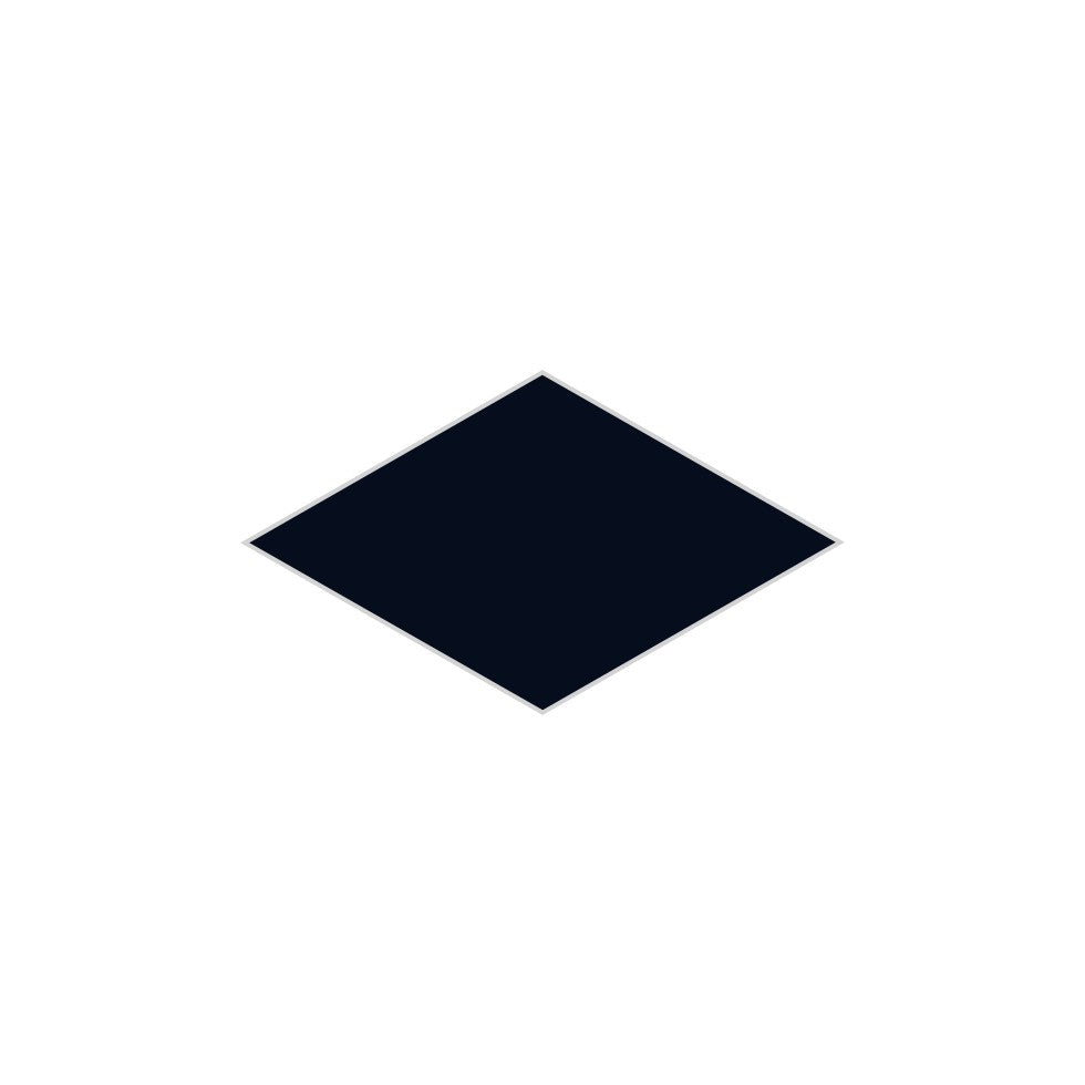 Large Diamond Original Ceramic Tile in Navy Blue Matte