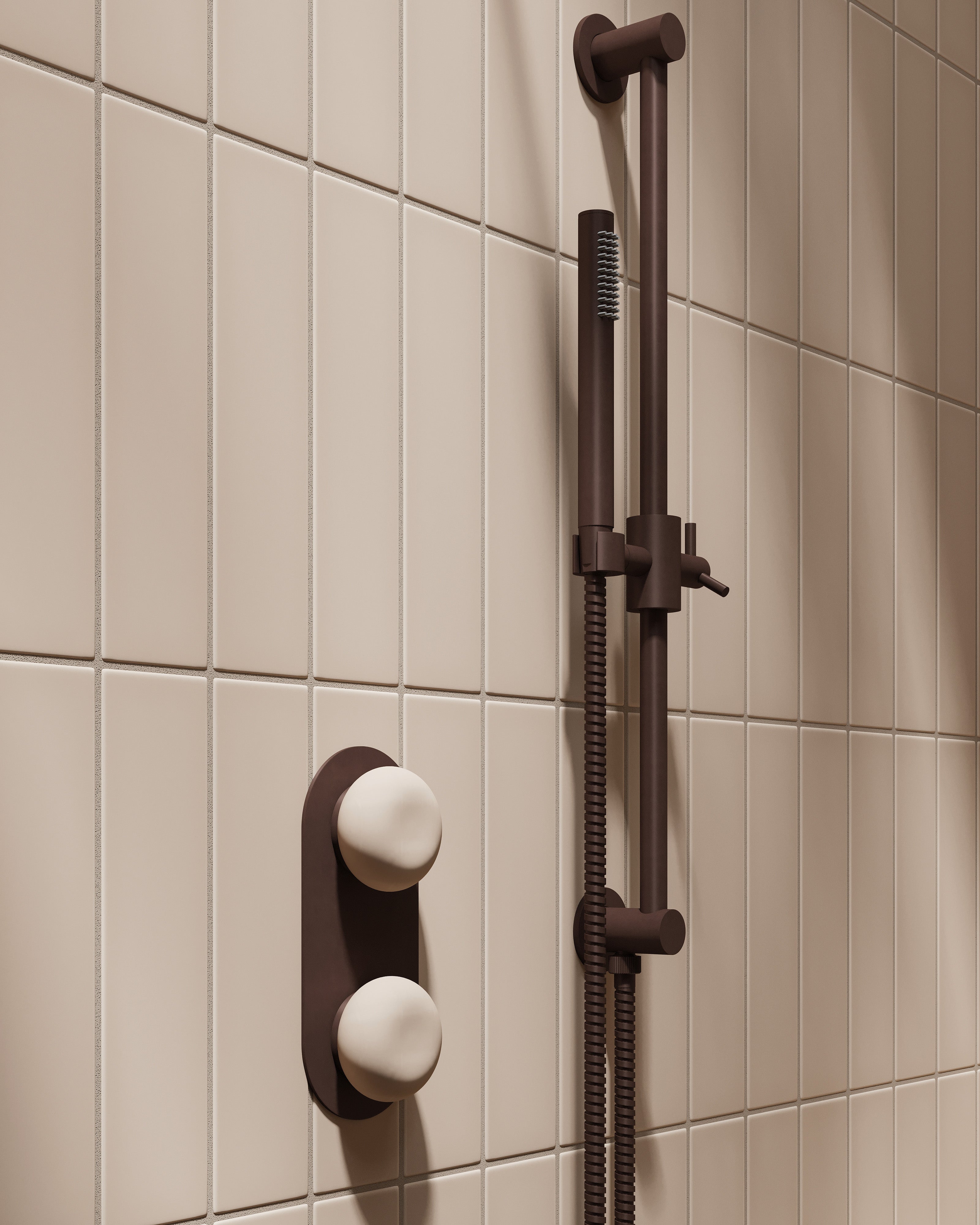 Contour & Foundry Positioning Bar Kit - Less Hand Shower in Architectural Copper