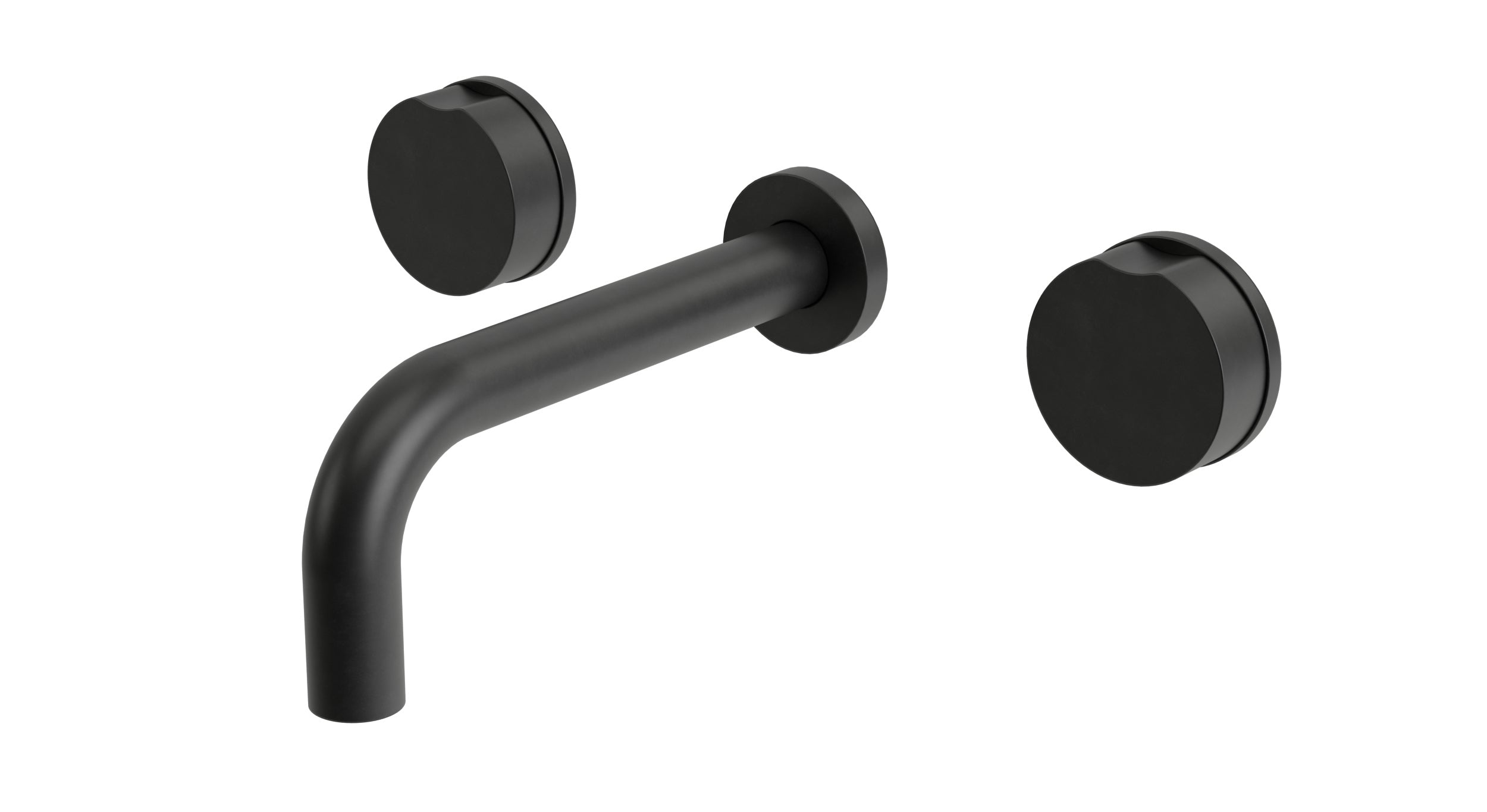 Foundry Two Handle Wall Mount 7.5" Lavatory Faucet with Barrel Knob Handles in Oil Rubbed Bronze