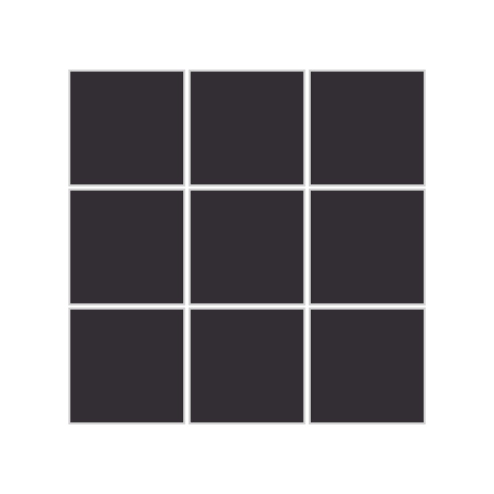 3x3 Straight Set Sheeted Original Ceramic Mosaic Tile in Graphite