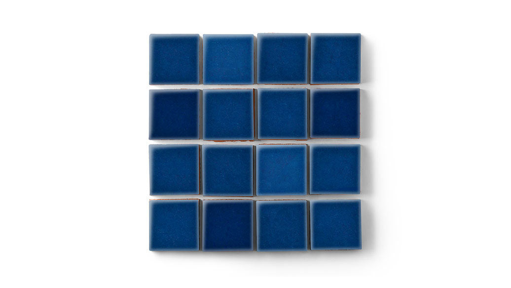 2x2 Straight Set Sheeted Original Ceramic Mosaic Tile in Lake Tahoe Gloss