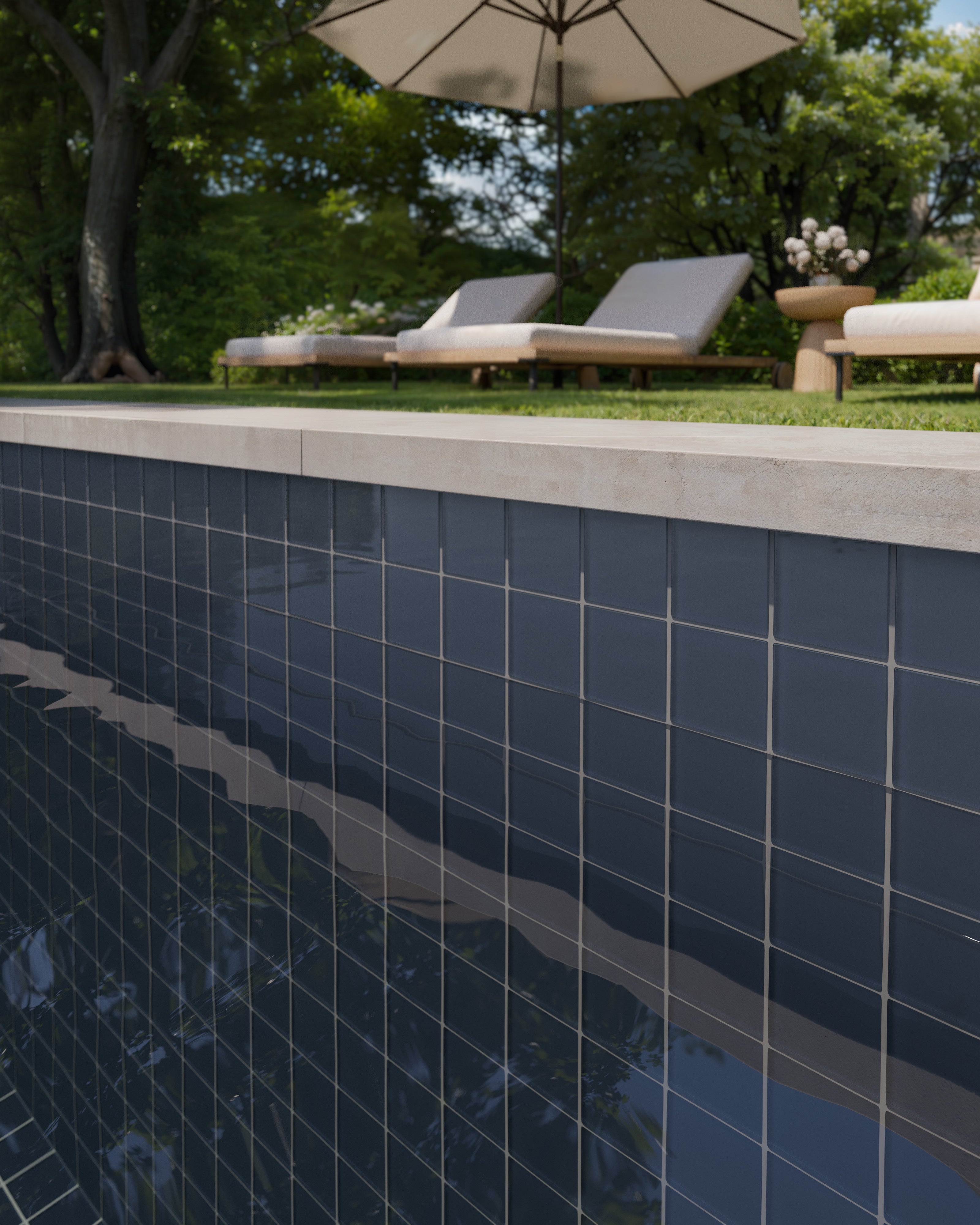 3x3 Straight Set Sheeted Glass Mosaic Tile in Junco Matte