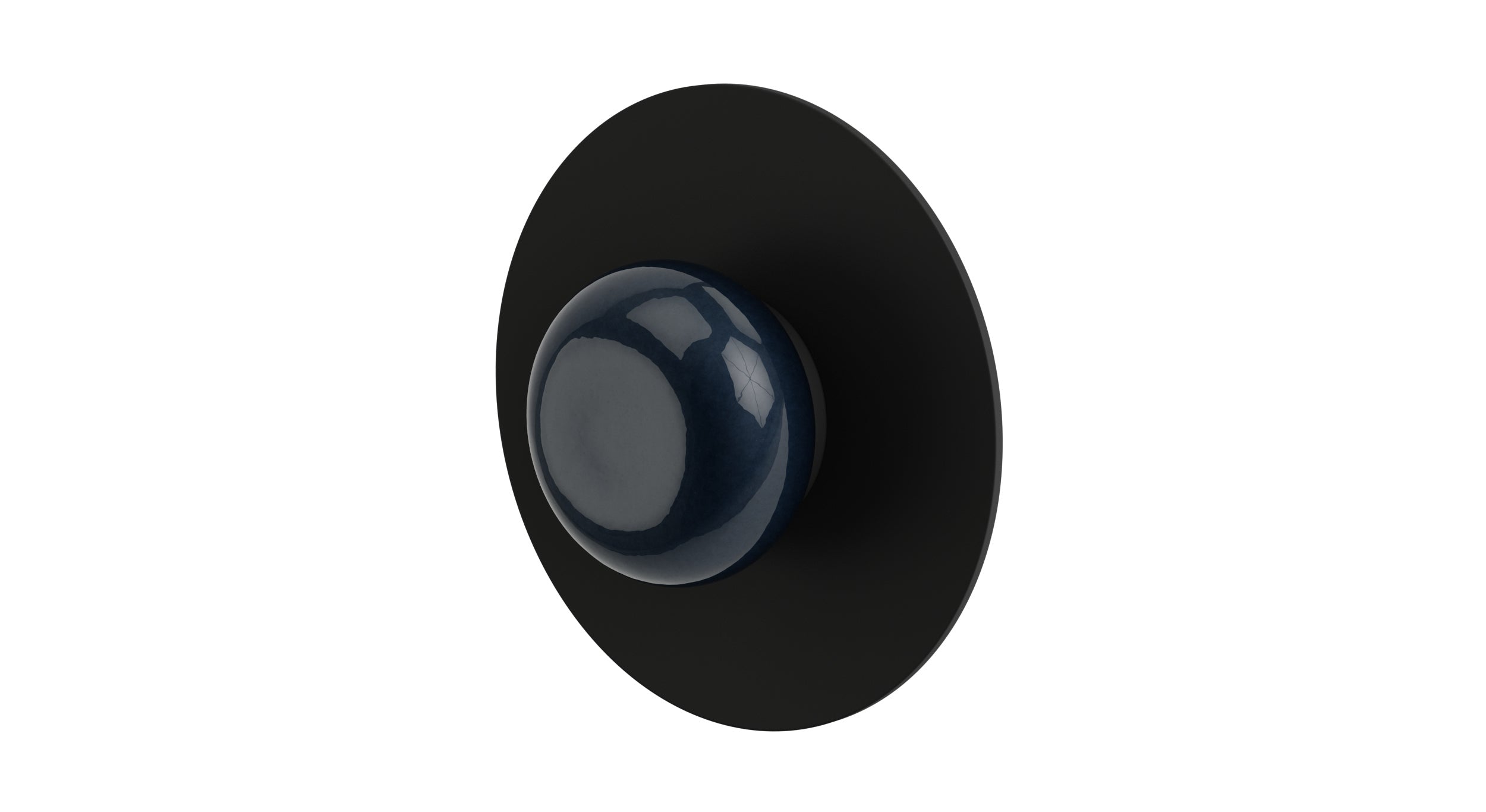 Foundry One Handle Wall Mount Shower Trim with Pebble Ceramic Knob Handle in Matte Black