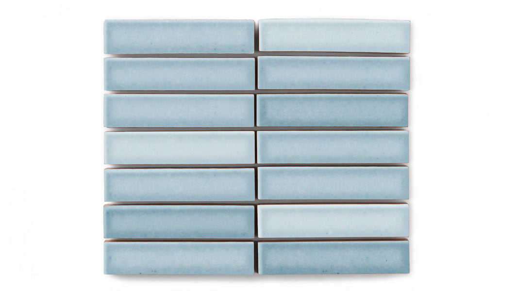1x4 Straight Set Sheeted Original Ceramic Mosaic Tile in Crater Lake Gloss