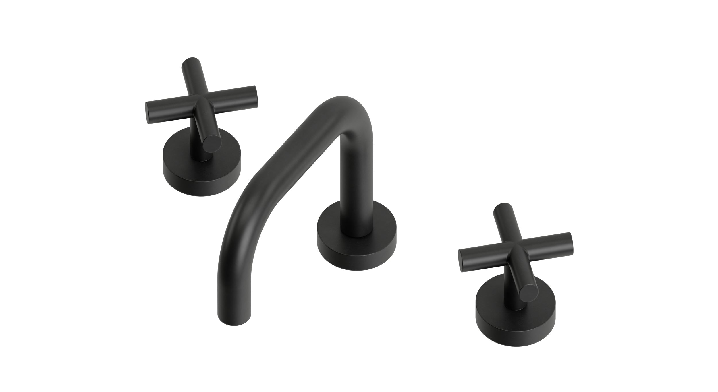 Contour Two Handle Deck Mount Squaretop Lavatory Faucet with Soft Cross Handles in Oil Rubbed Bronze