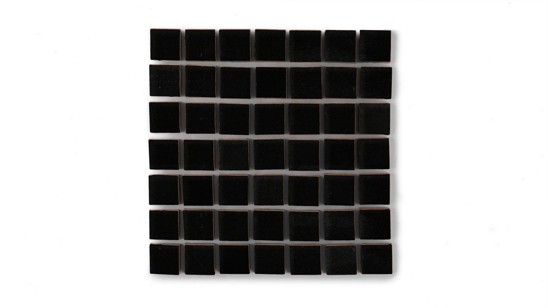 1x1 Straight Set Sheeted Original Ceramic Mosaic Tile in Raven Gloss