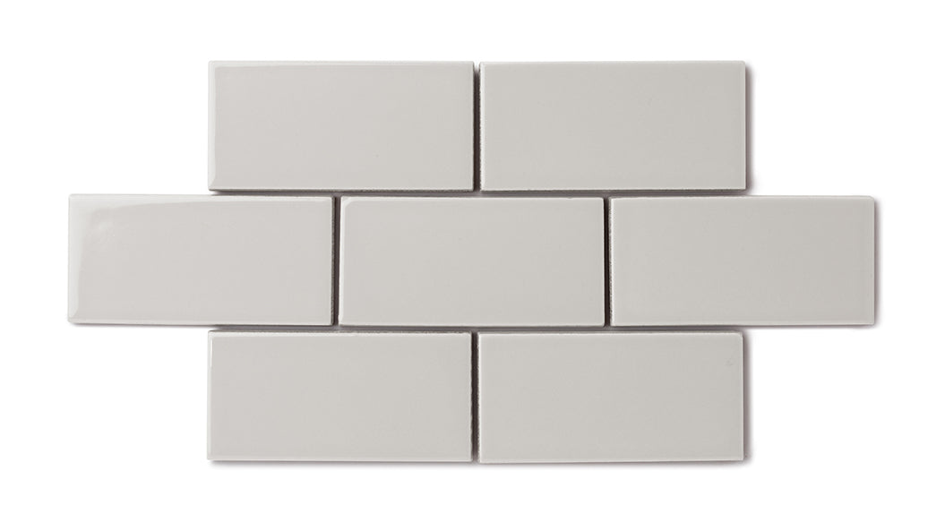 2x8 Natural Press Ceramic Tile in Titanium Grey Gloss