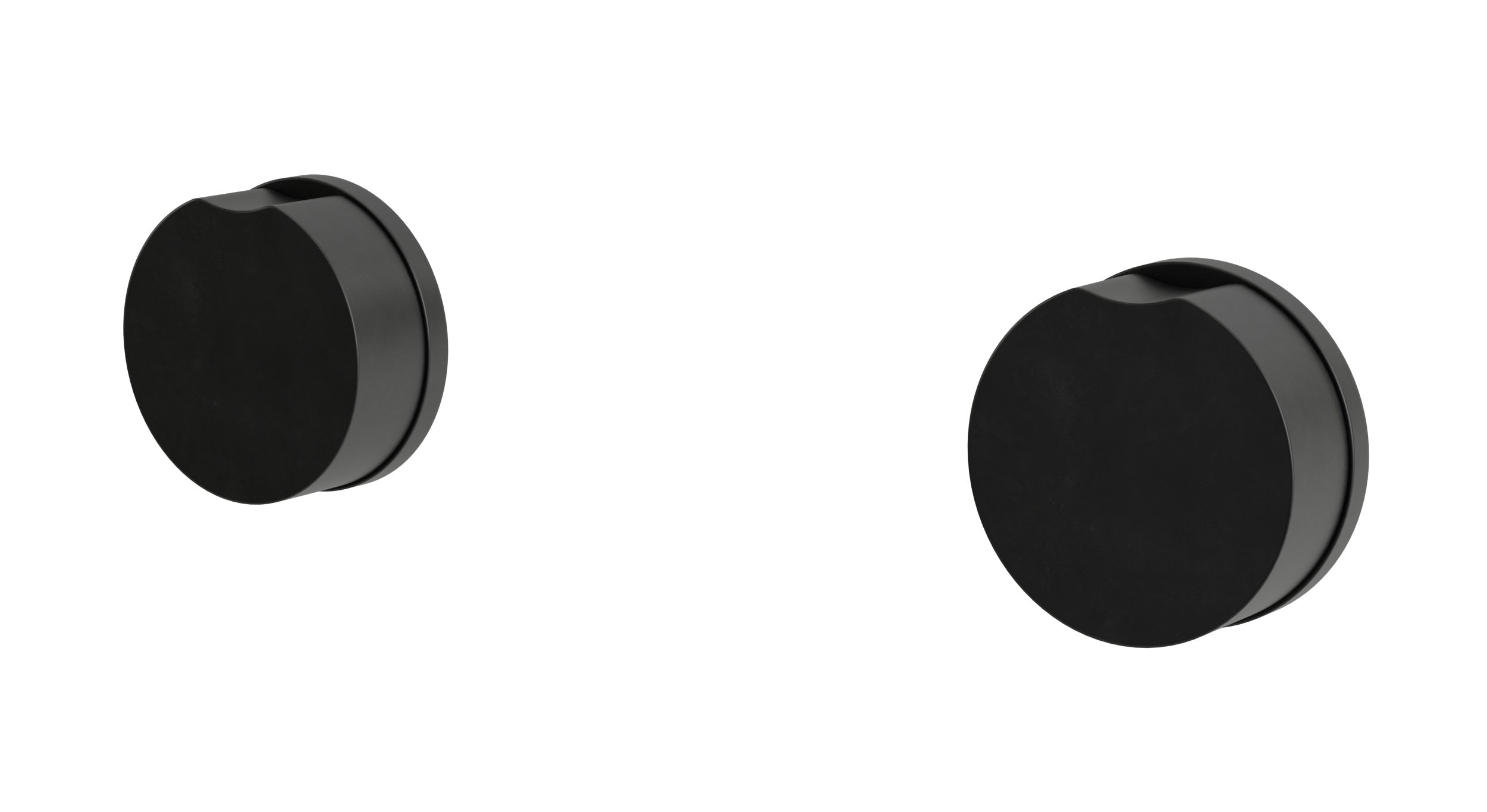 Foundry Two Handle Wall Mount Bath Trim with Barrel Knob Handles in Oil Rubbed Bronze