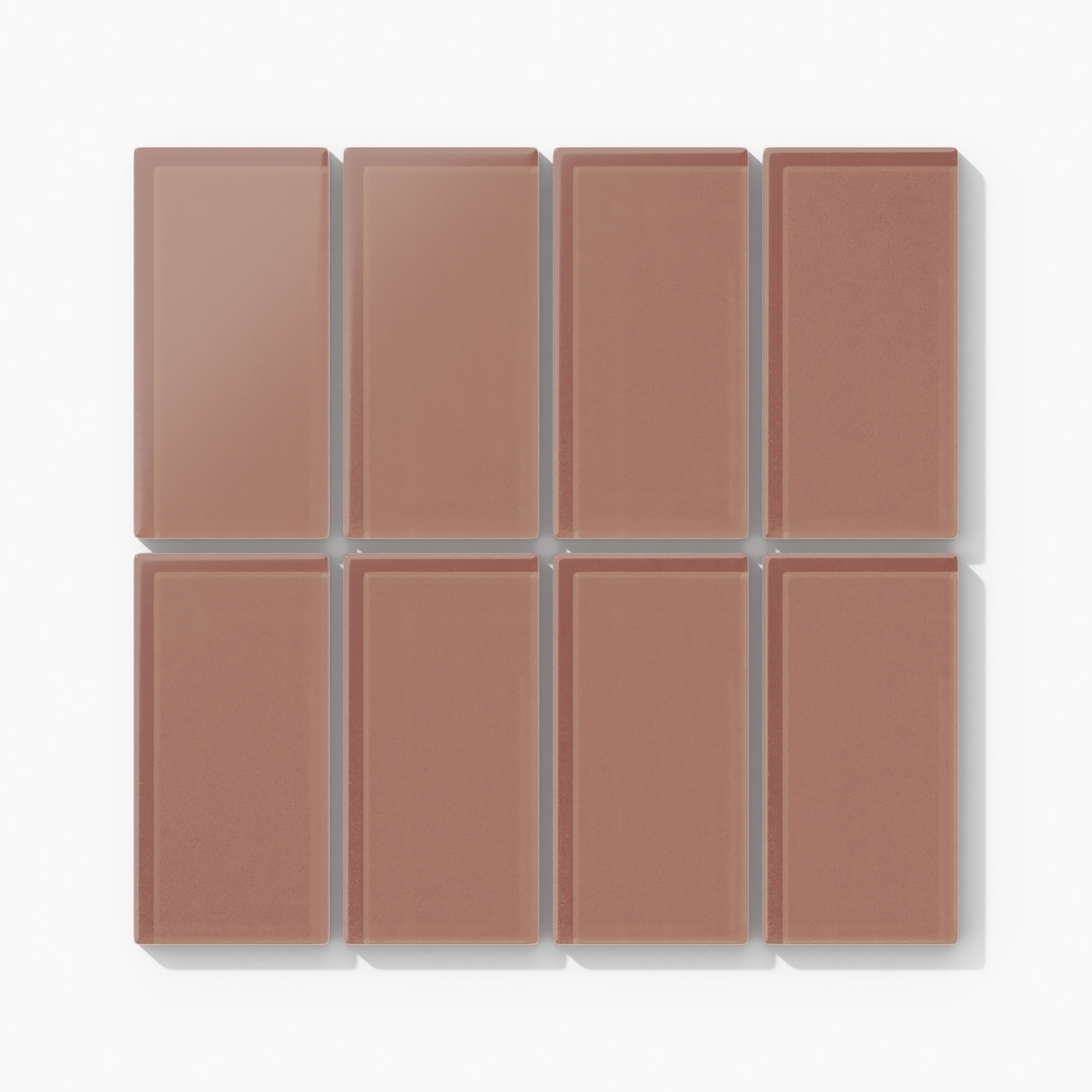 2x4 Straight Set Sheeted Glass Mosaic Tile in Flicker Matte