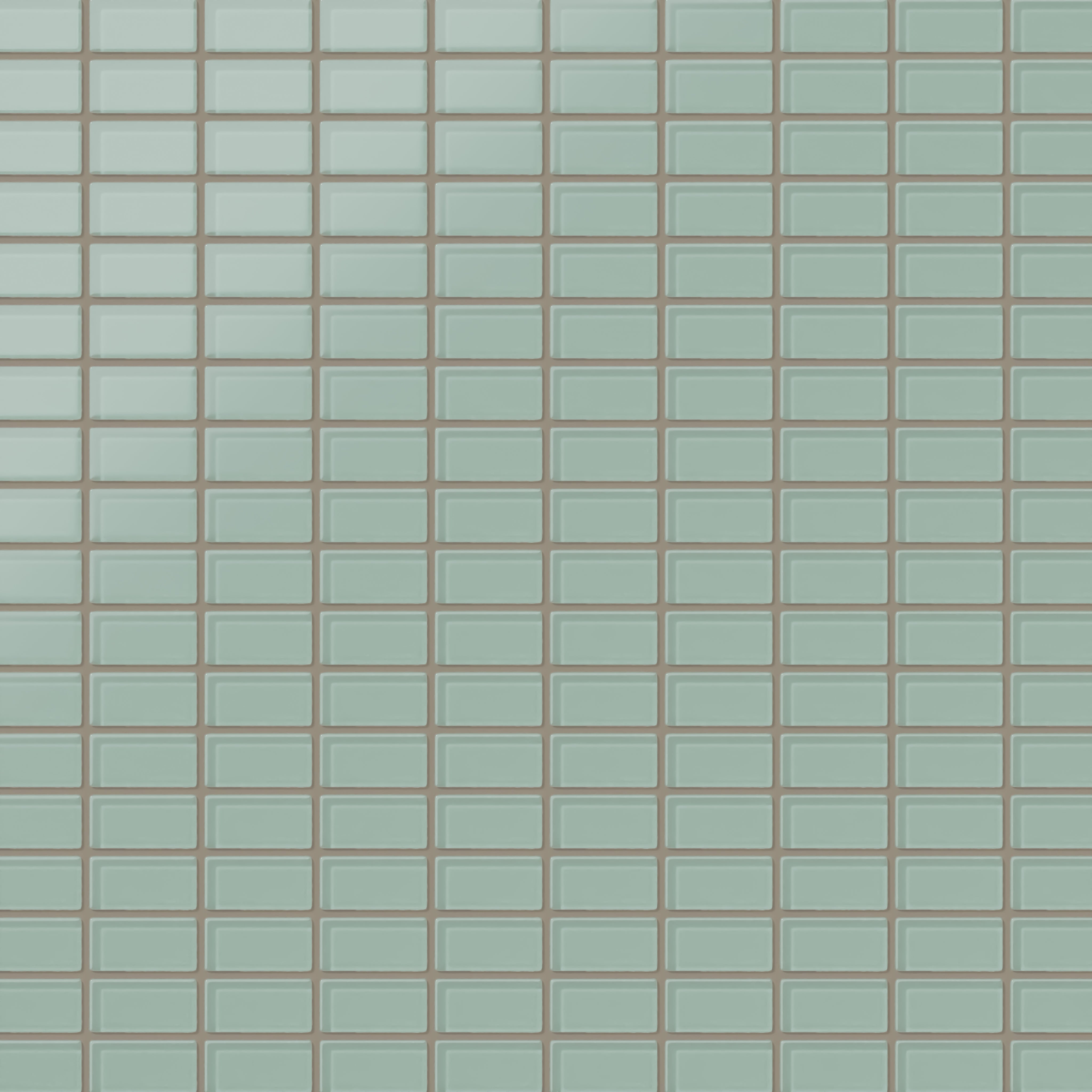 1x2 Straight Set Sheeted Glass Mosaic Tile in Kingfisher Matte