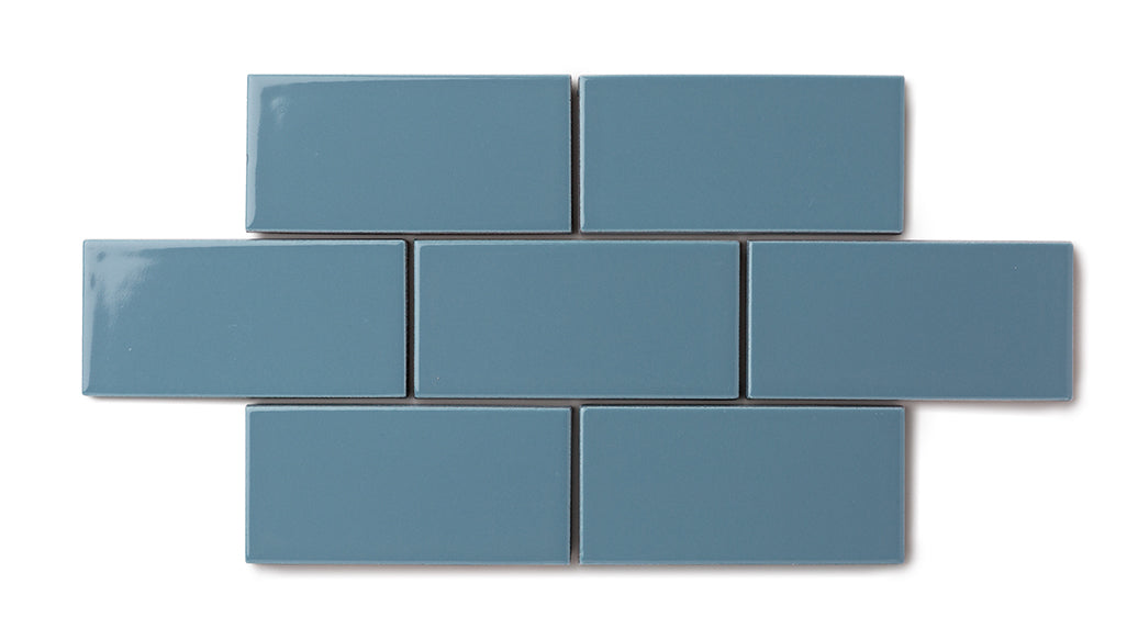 3x9 Natural Press Ceramic Tile in Azurite Gloss