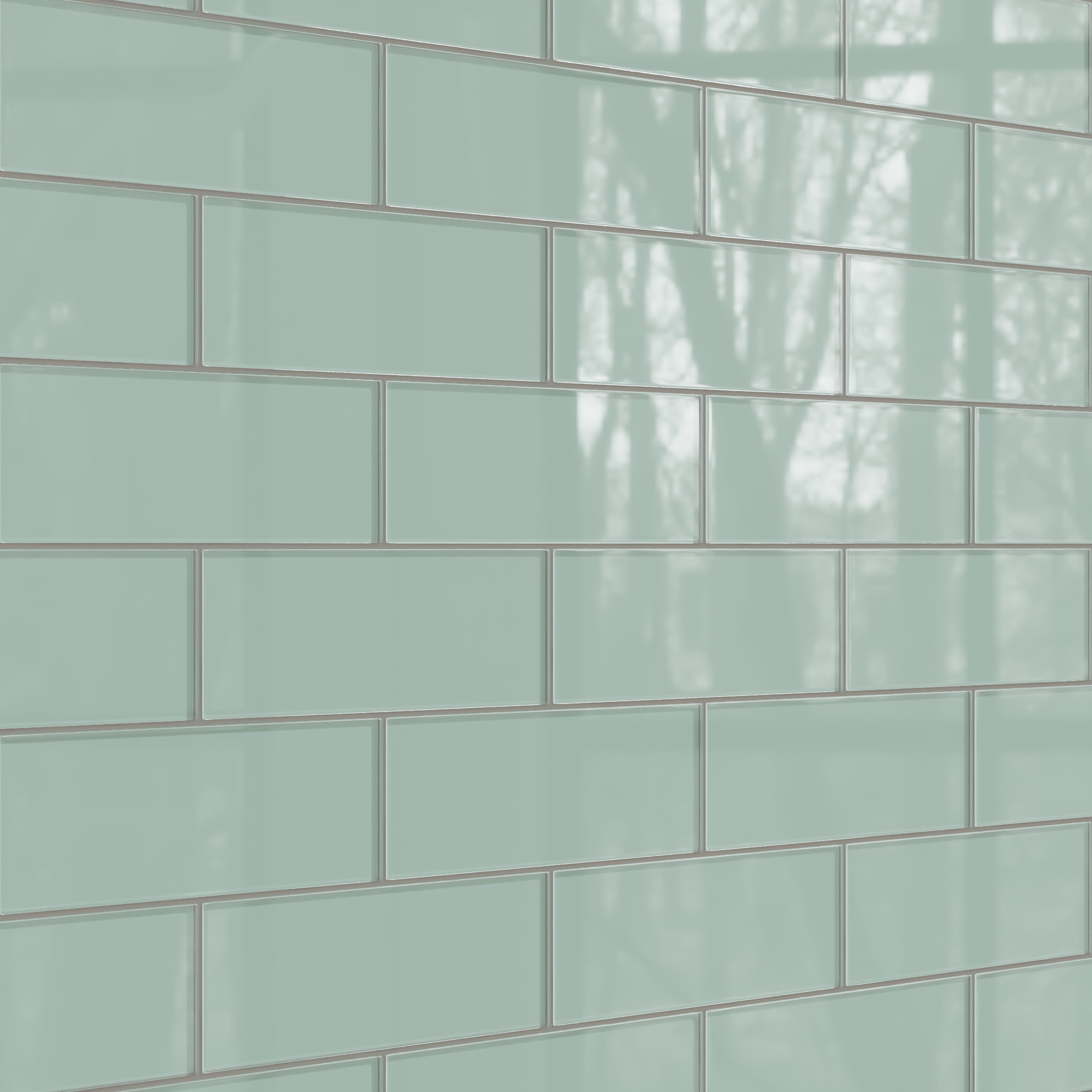 4x12 Glass Tile in Kingfisher Gloss