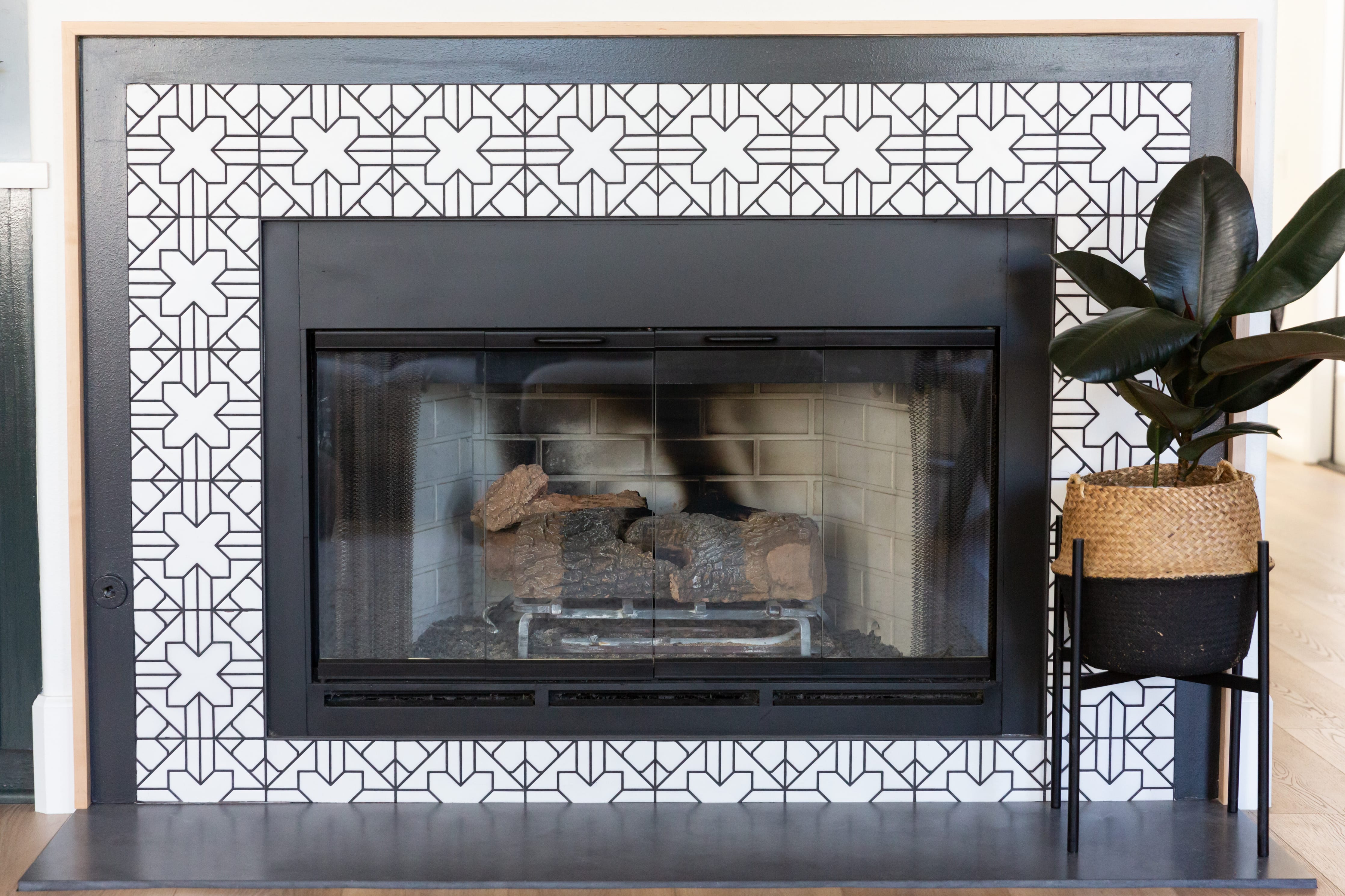 Quick Ship 8x8 Handpainted Tile Kasbah Trellis in Neutral Motif