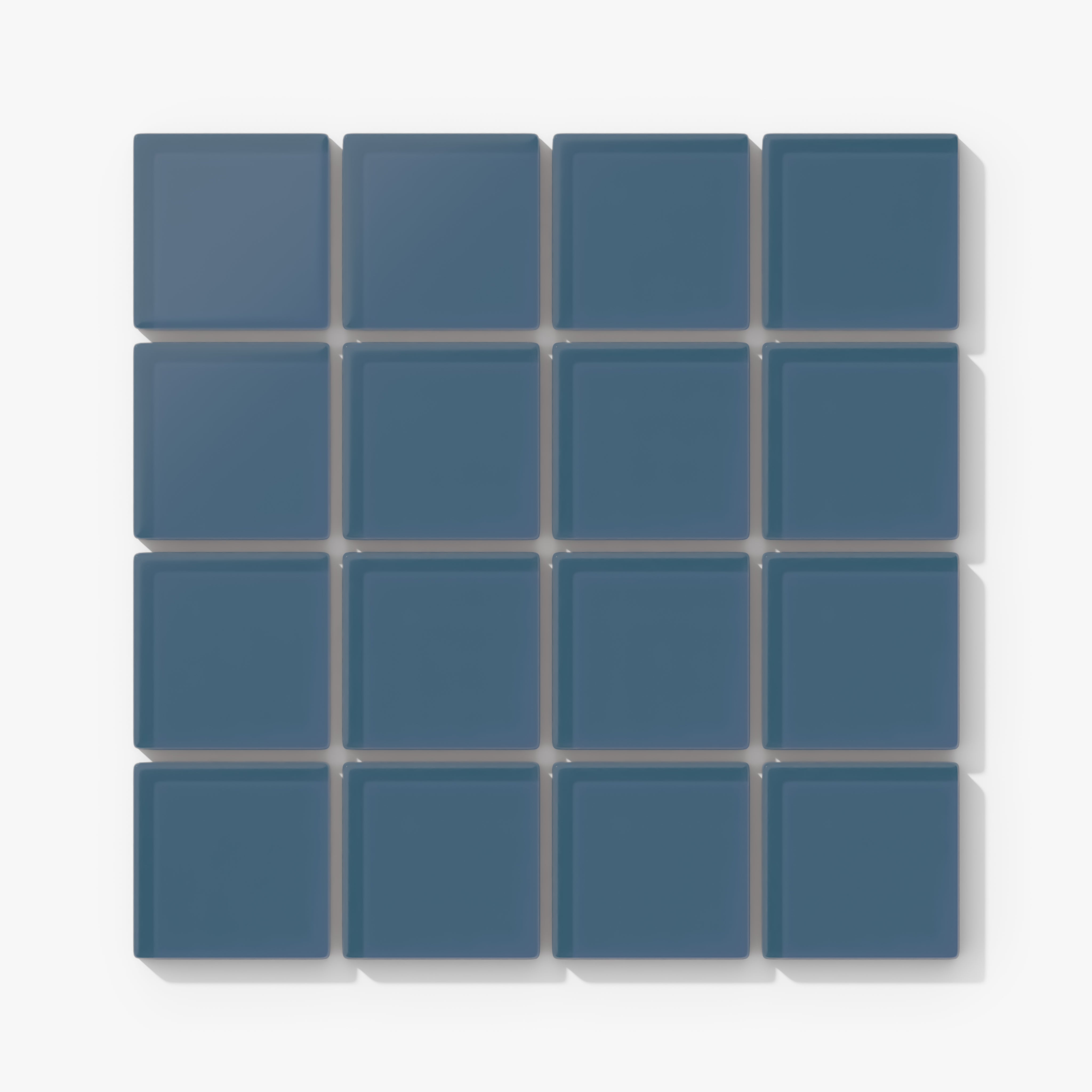 2x2 Straight Set Sheeted Glass Mosaic Tile in Blue Jay Matte