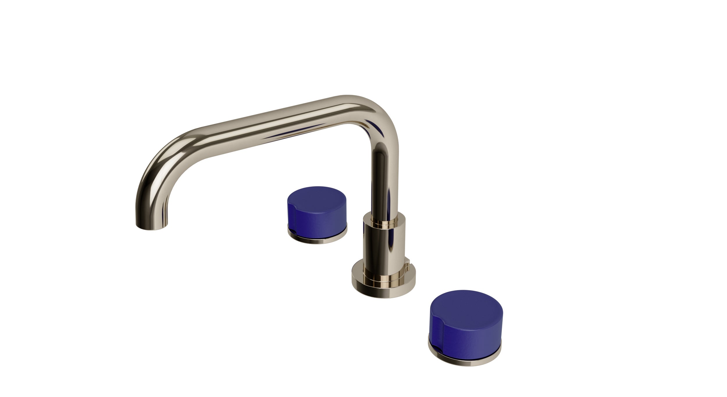 Foundry Two Handle Deck Mount Squaretop Bath Trim with Groove Ceramic Knob Handles