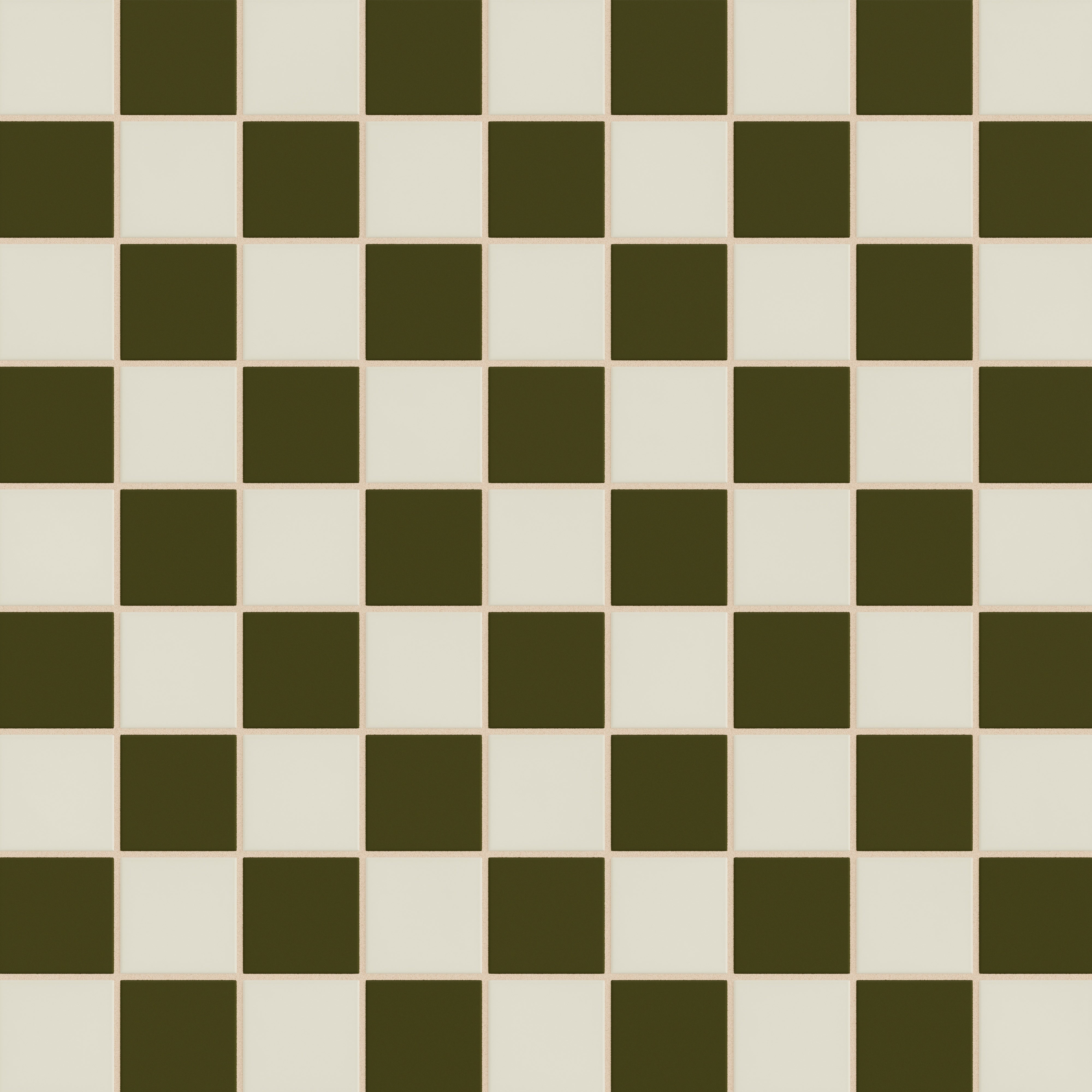 3x3 Checkerboard Sheeted Original Ceramic Tile in Limewash Matte & Bonsai Matte