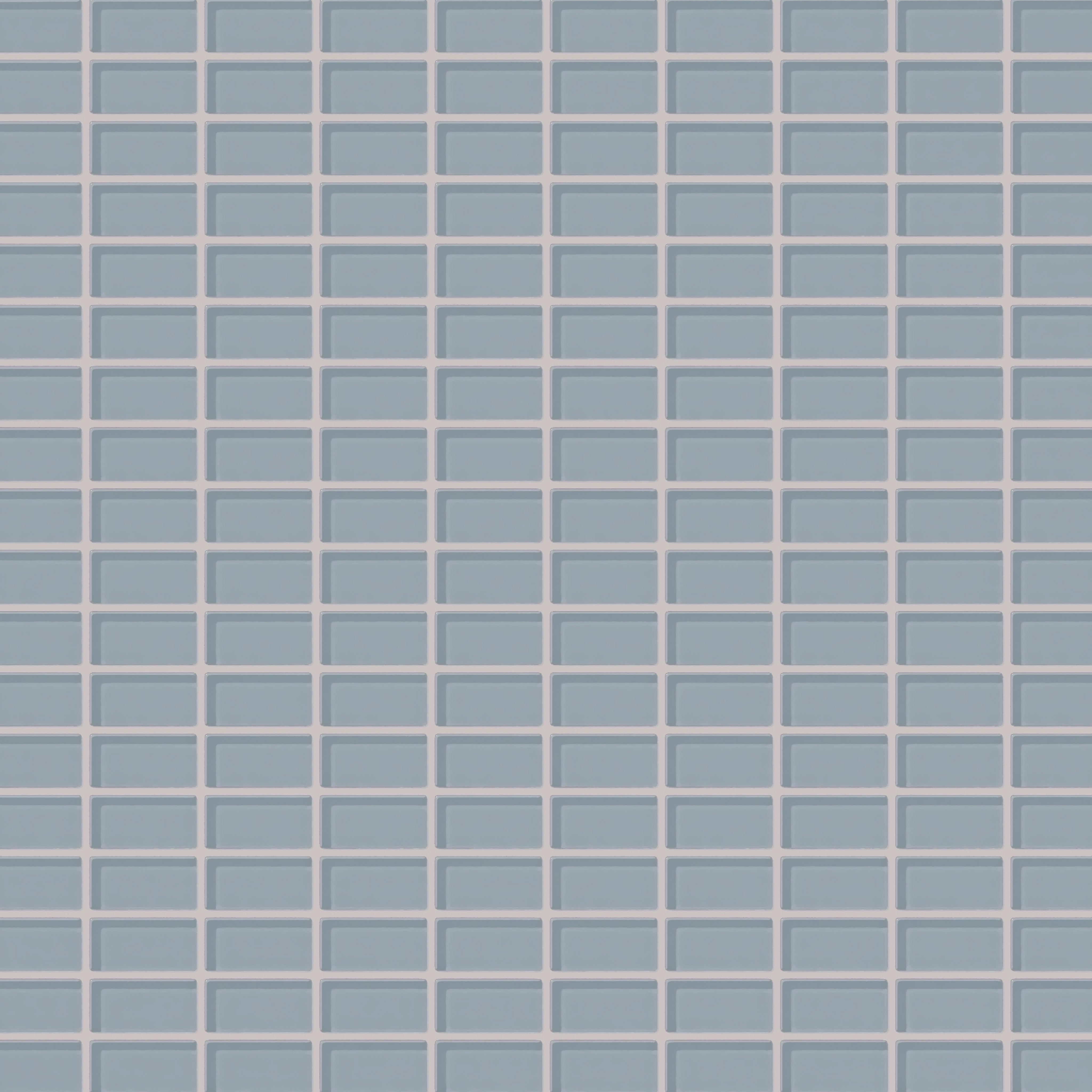 1x2 Straight Set Sheeted Glass Mosaic Tile in Pinyon Jay Gloss