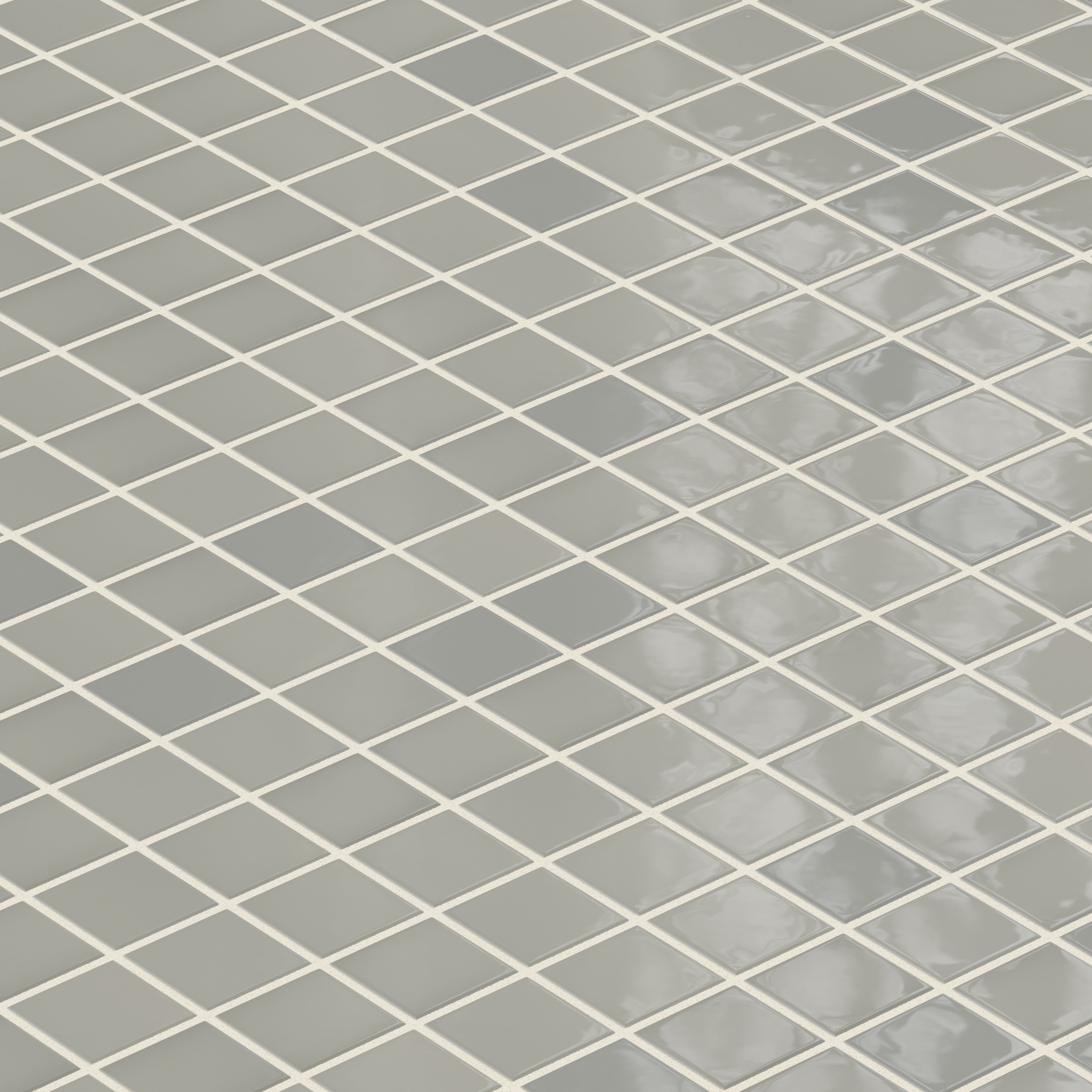 2x2 Straight Set Sheeted Natural Press Ceramic Mosaic Tile in Puget Sound Gloss