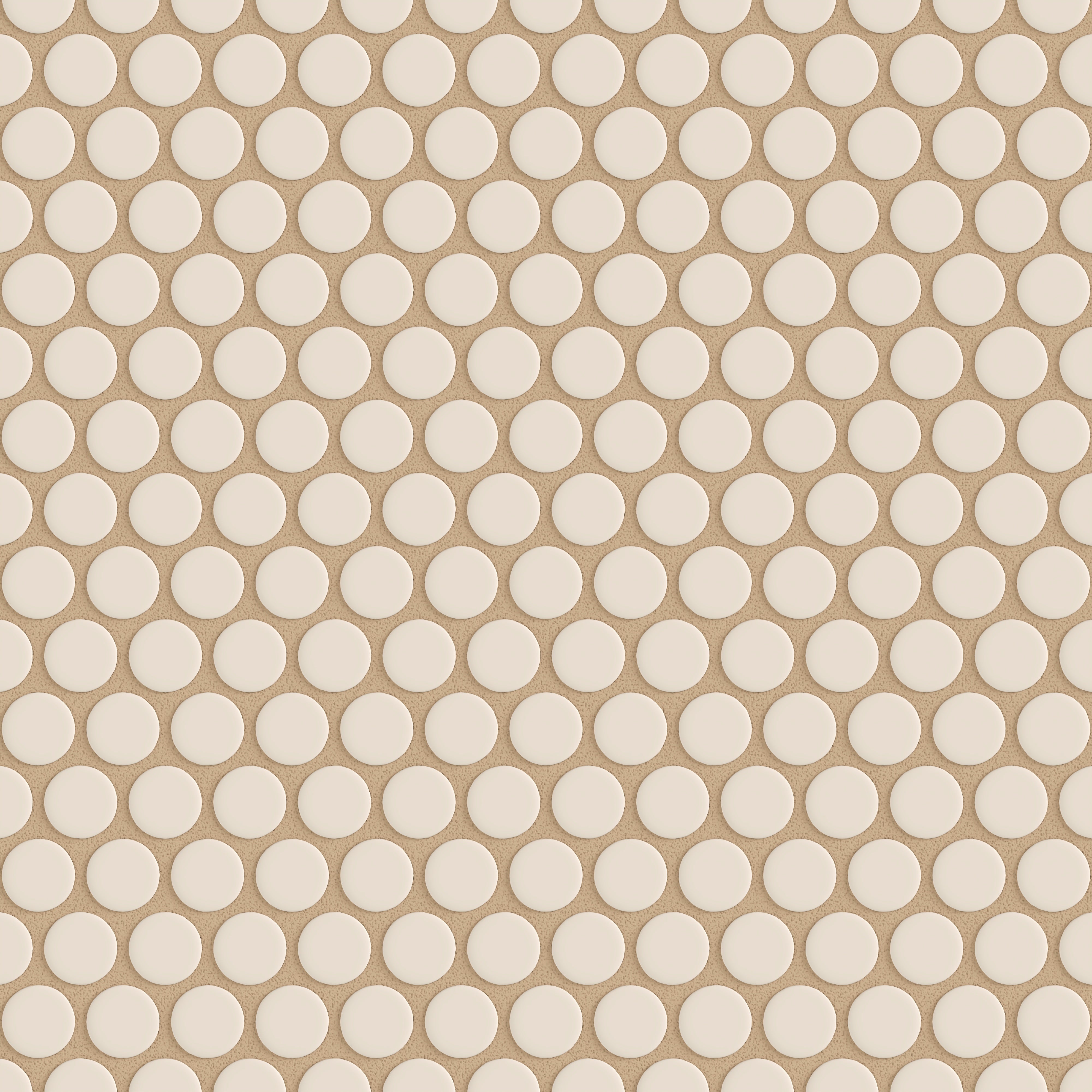 Penny Round Sheeted Original Ceramic Mosaic Tile in Sand Dune Matte