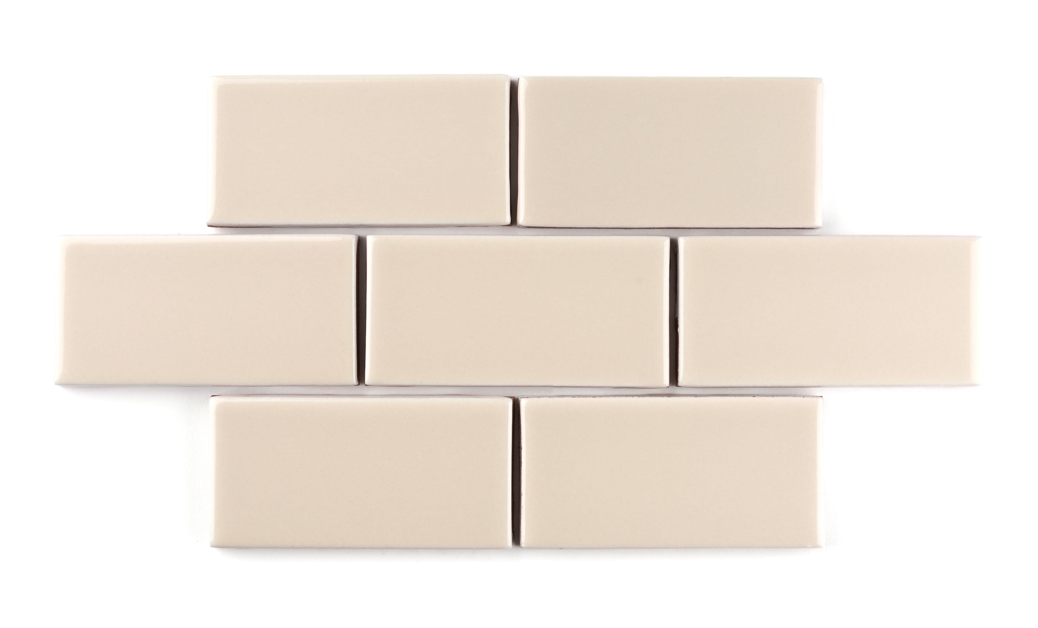 3x3 Straight Set Sheeted Original Ceramic Mosaic Tile in Tumbleweed Gloss