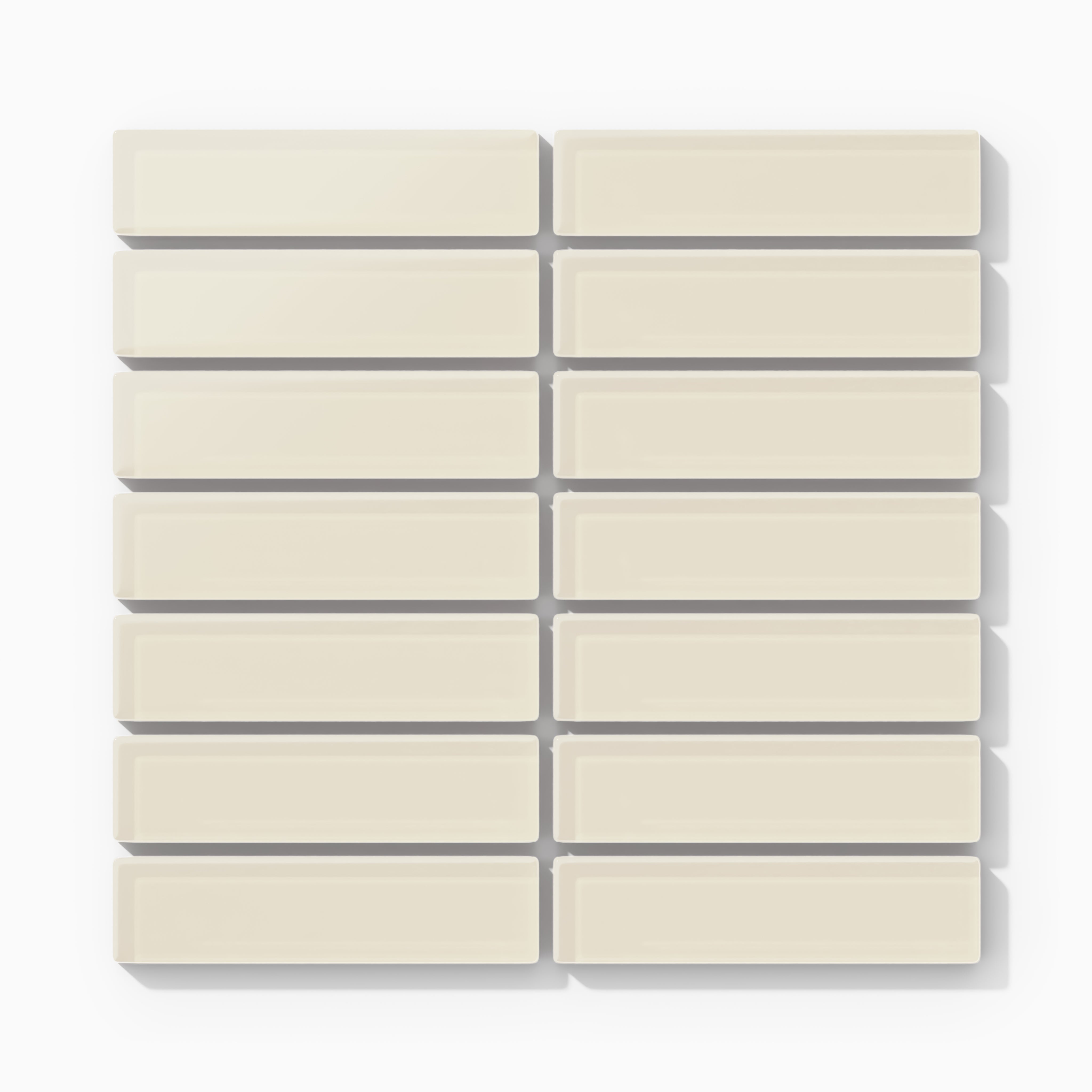 1x4 Straight Set Sheeted Glass Mosaic Tile in Sparrow Matte