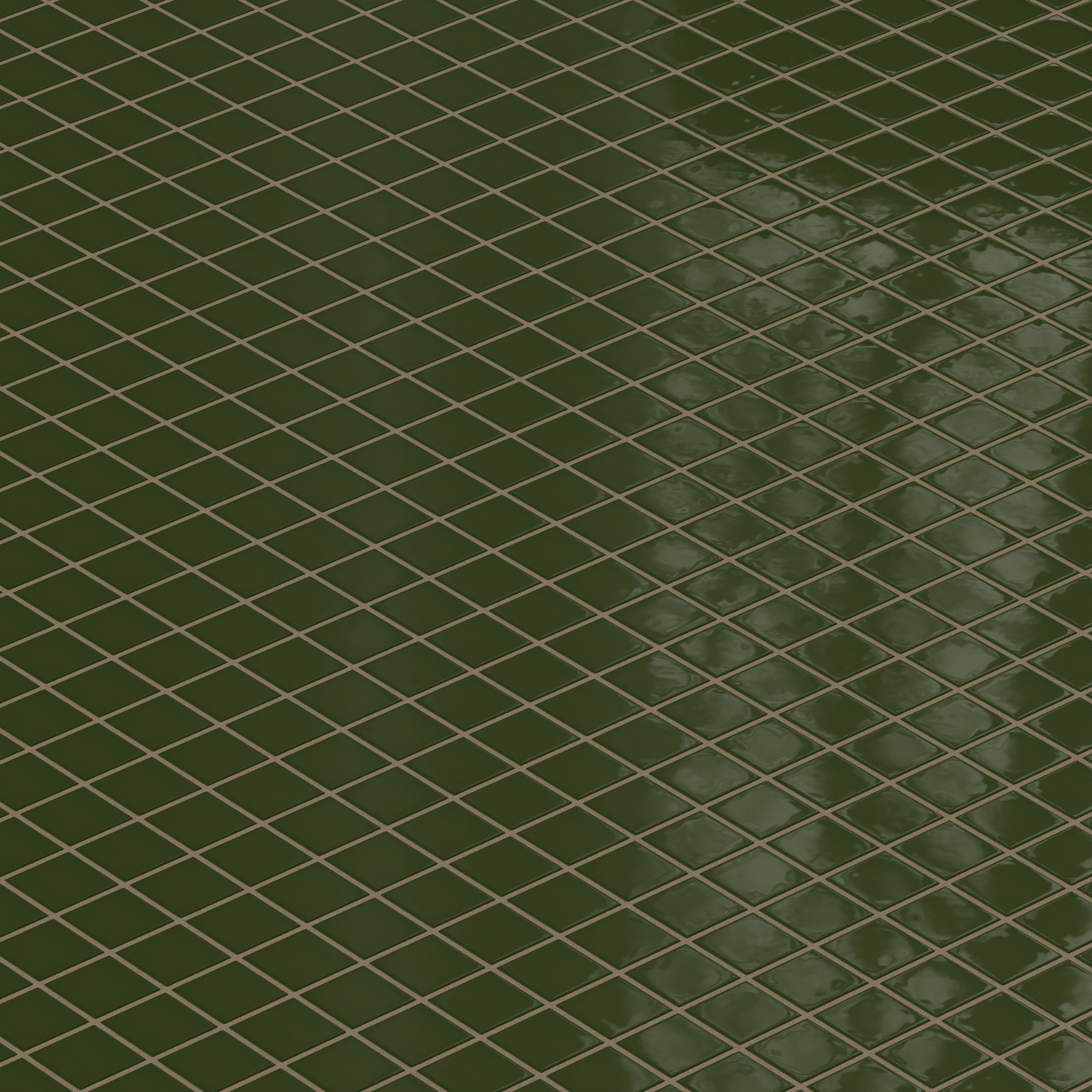 2x2 Straight Set Sheeted Natural Press Ceramic Mosaic Tile in Green Apatite Gloss