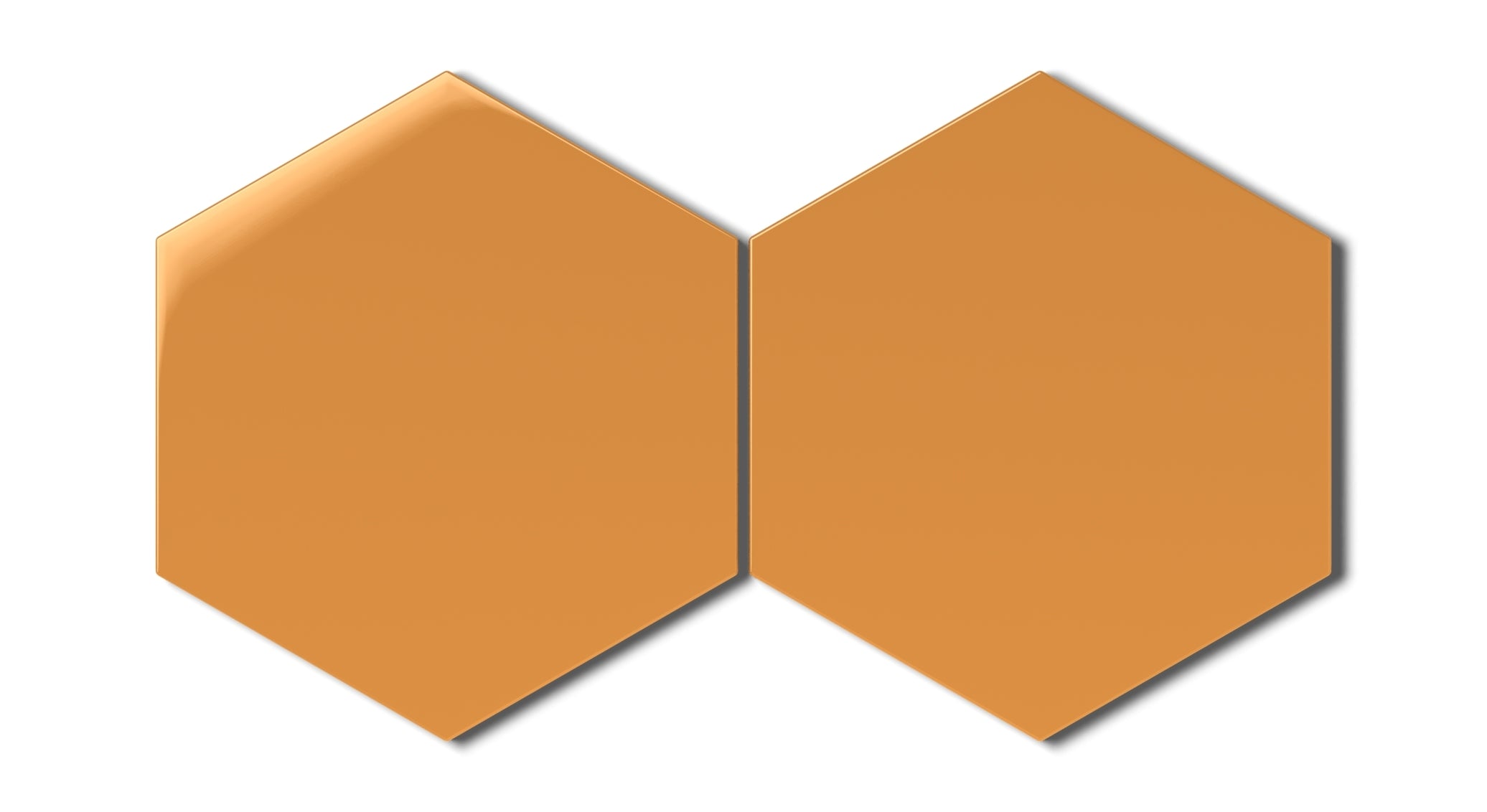 8" Hexagon Natural Press Ceramic Tile in Yellow Ochre Gloss