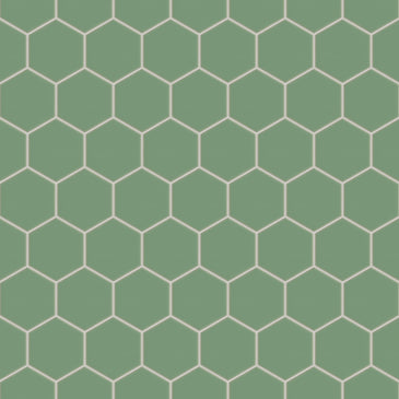 4" Hexagon Original Ceramic Tile in Sea Green Matte