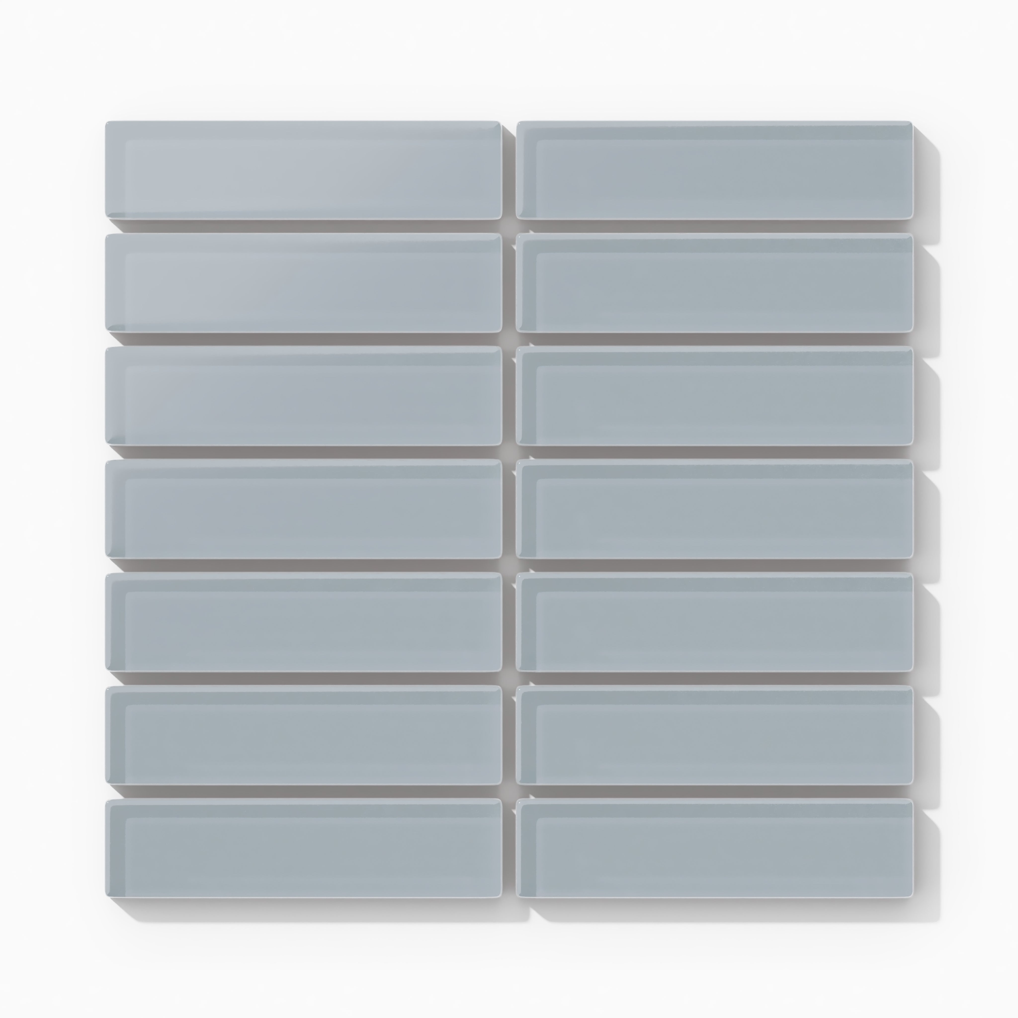 1x4 Straight Set Sheeted Glass Mosaic Tile in Pinyon Jay Matte