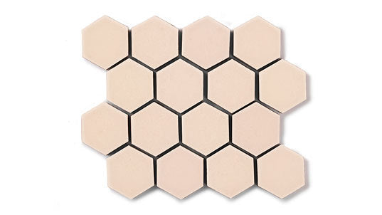 2" Hexagon Sheeted Original Ceramic Mosaic Tile in Tumbleweed Matte