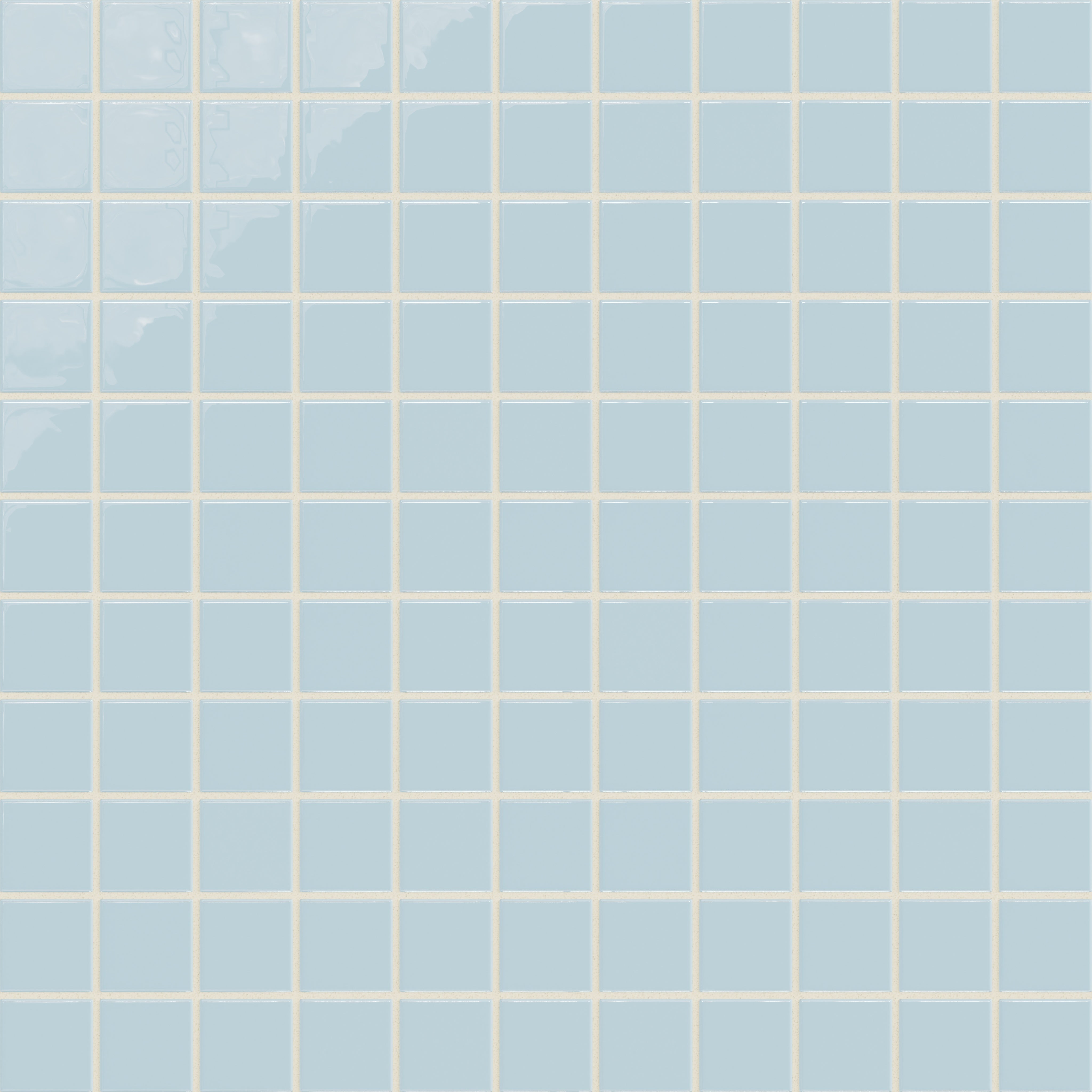 2x2 Straight Set Sheeted Natural Press Ceramic Mosaic Tile in Egyptian Blue Gloss