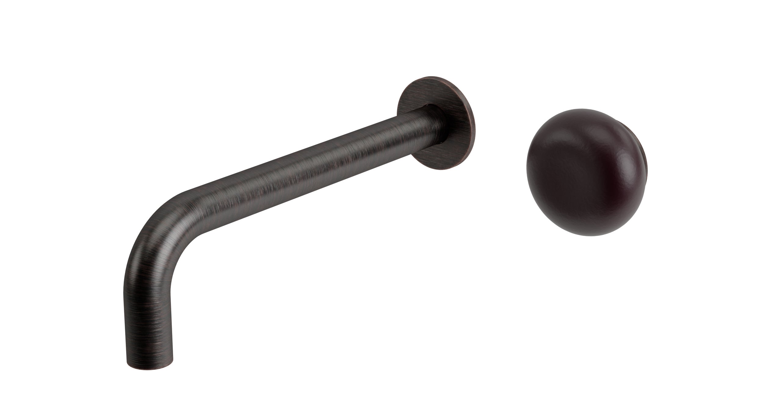 Foundry One Handle Wall Mount 7.5" Lavatory Faucet with Pebble Ceramic Knob Handle in Antique Bronze
