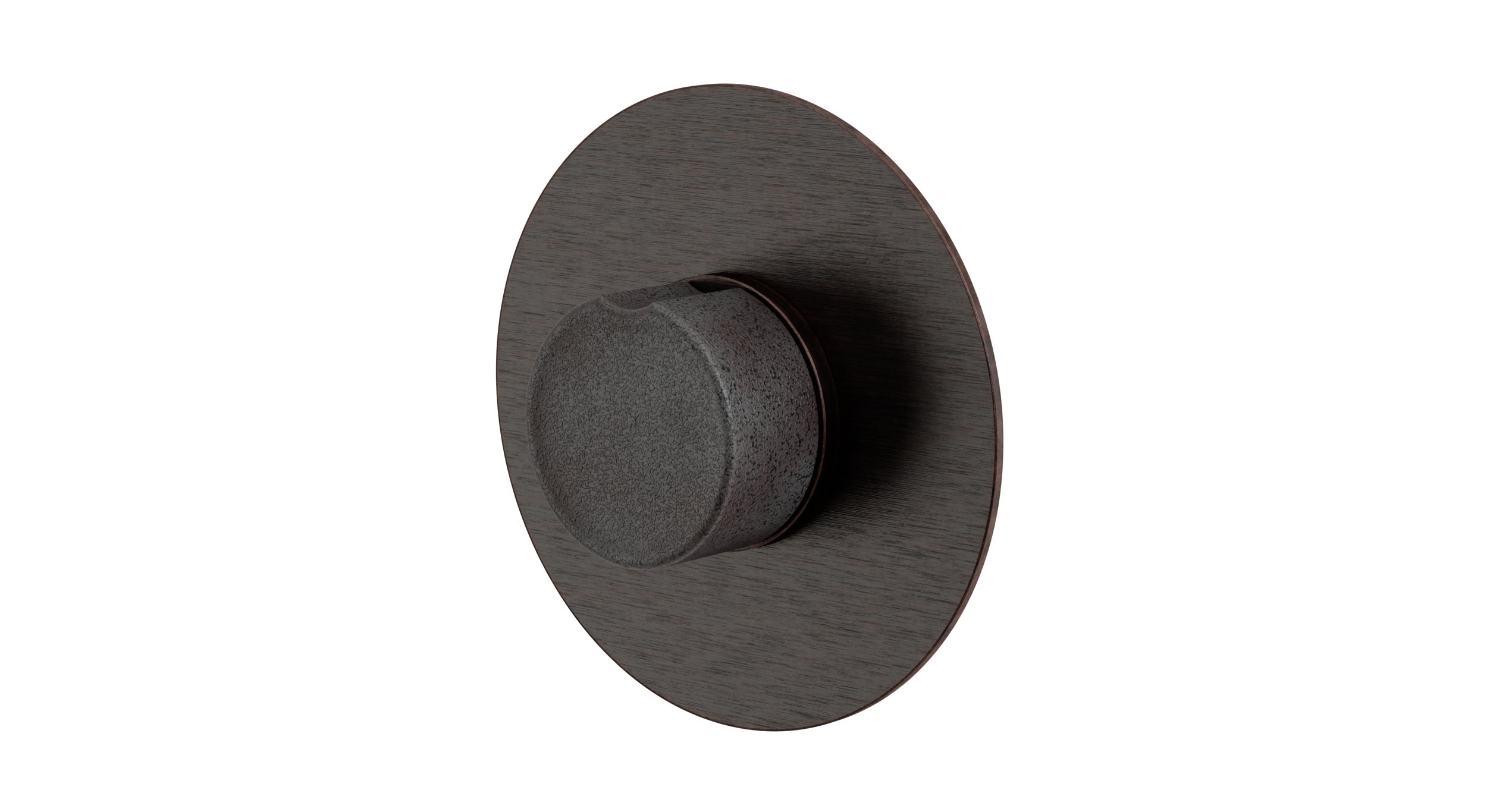Foundry One Handle Wall Mount Shower Trim with Groove Ceramic Knob Handle in Antique Bronze