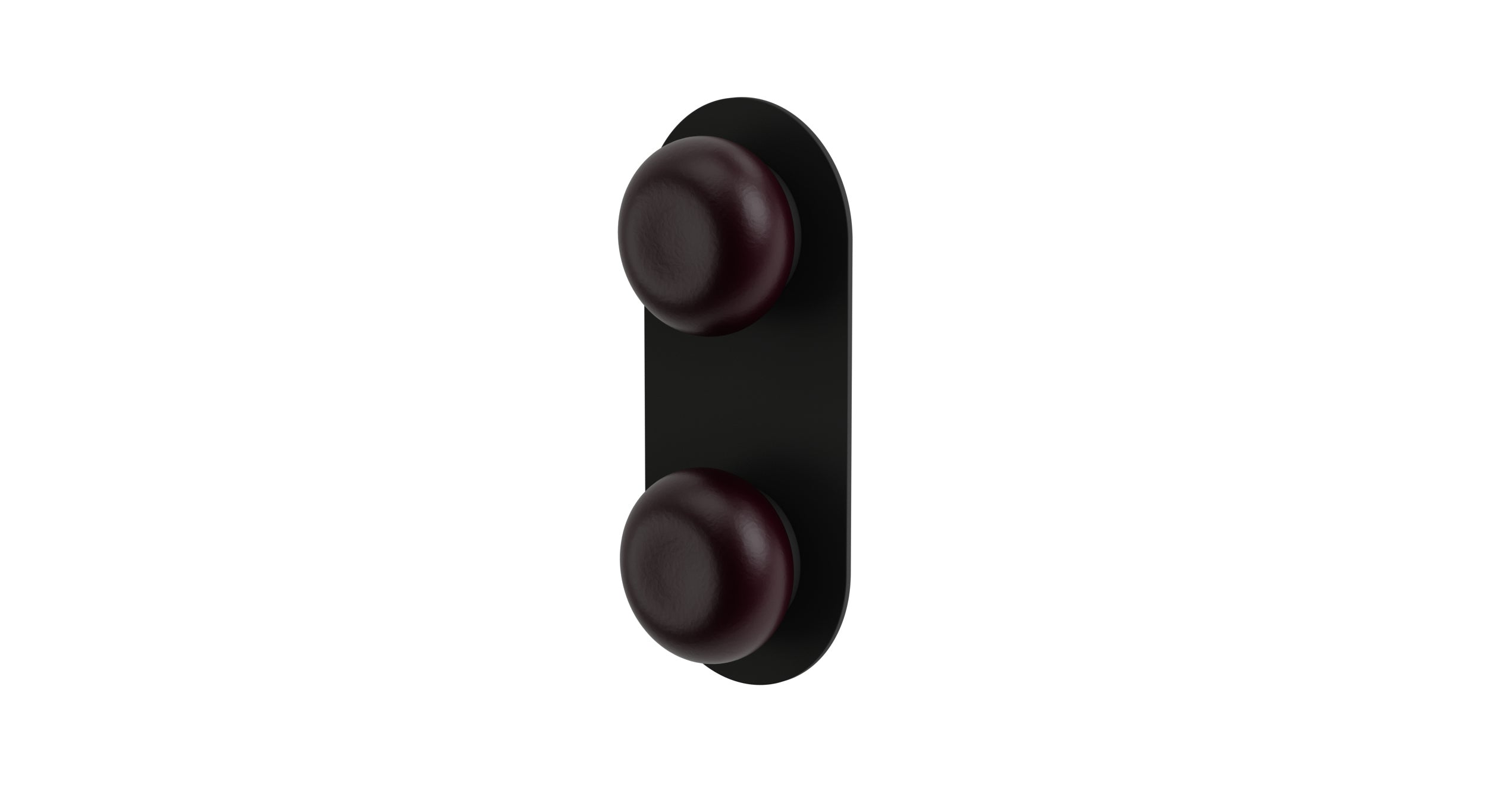 Foundry Two Handle Wall Mount Shower Trim with Pebble Ceramic Knob Handles in Matte Black
