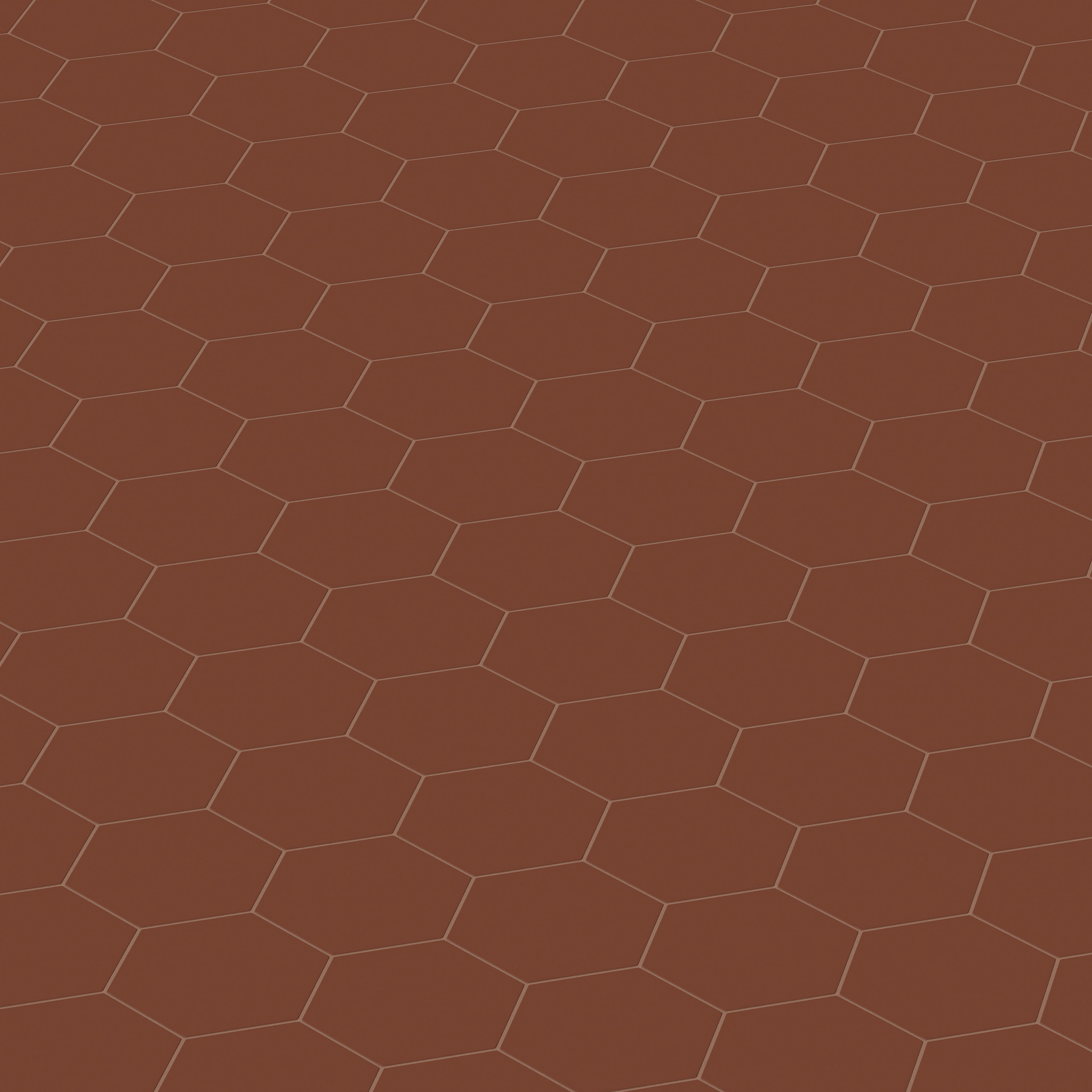 8" Hexagon Natural Press Ceramic Tile in Red Iron Oxide Matte