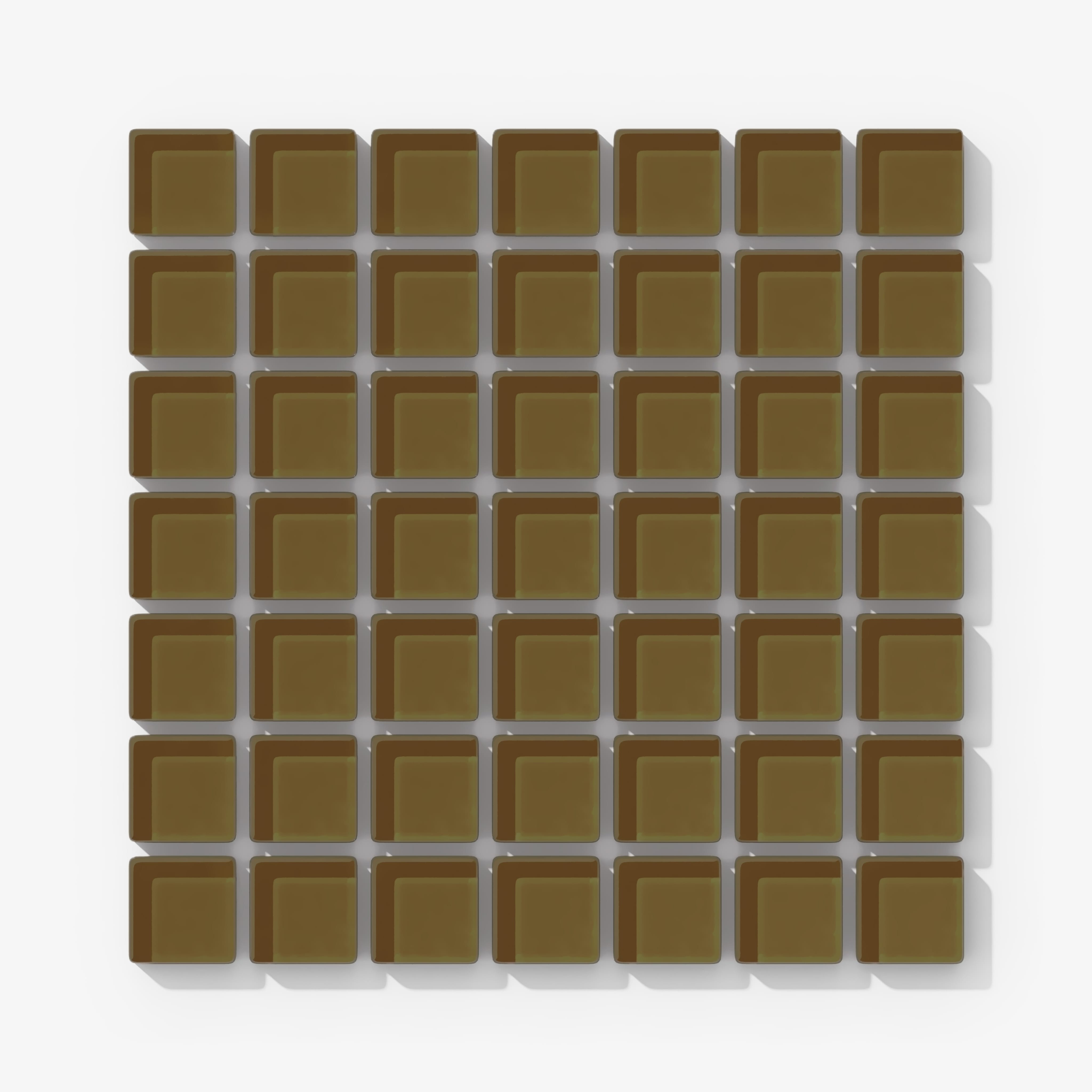 1x1 Straight Set Sheeted Glass Mosaic Tile in Merlin Gloss