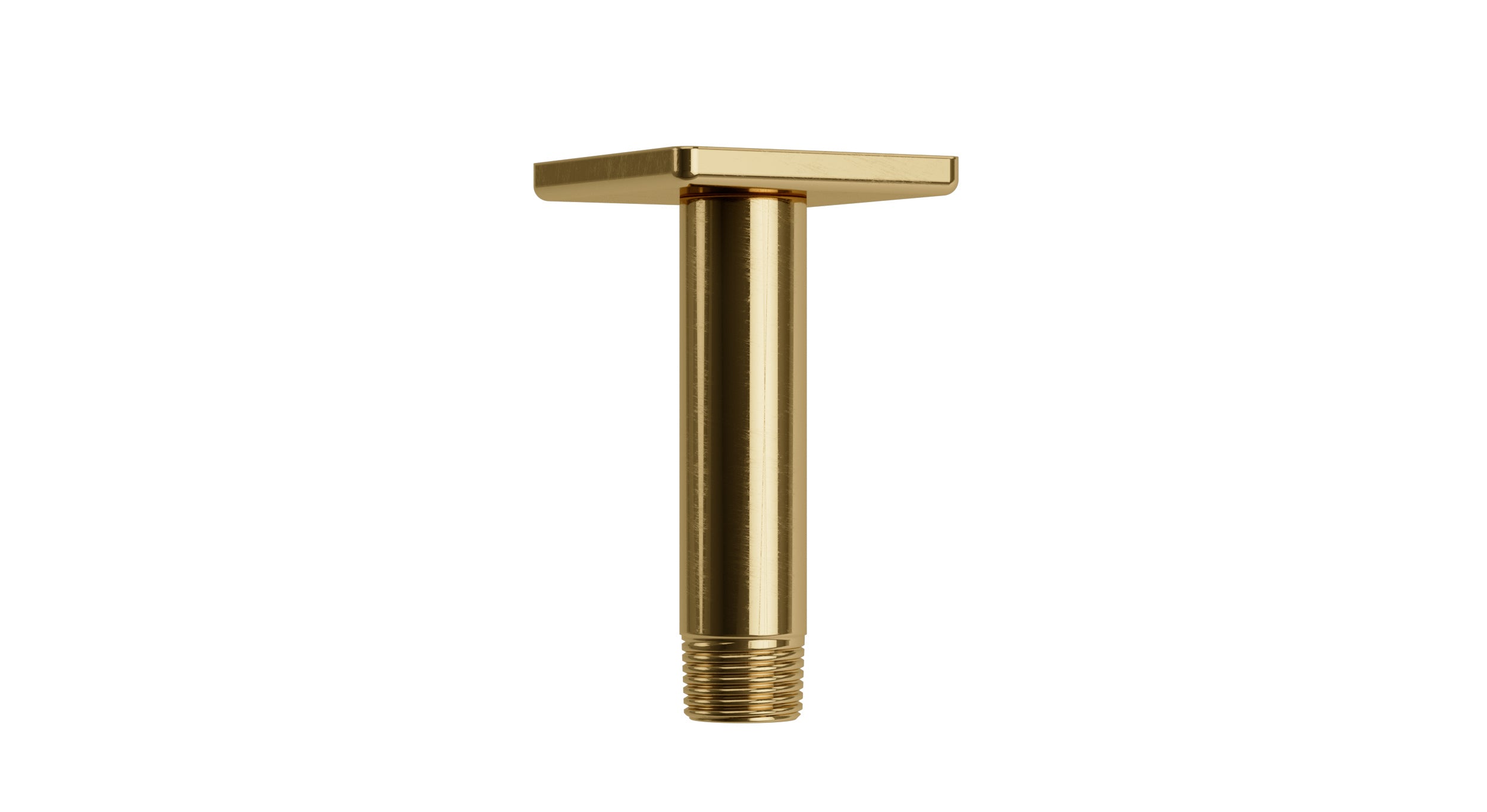 Flatiron 4" Straight Shower Arm with Flange in Uncoated Polished Brass