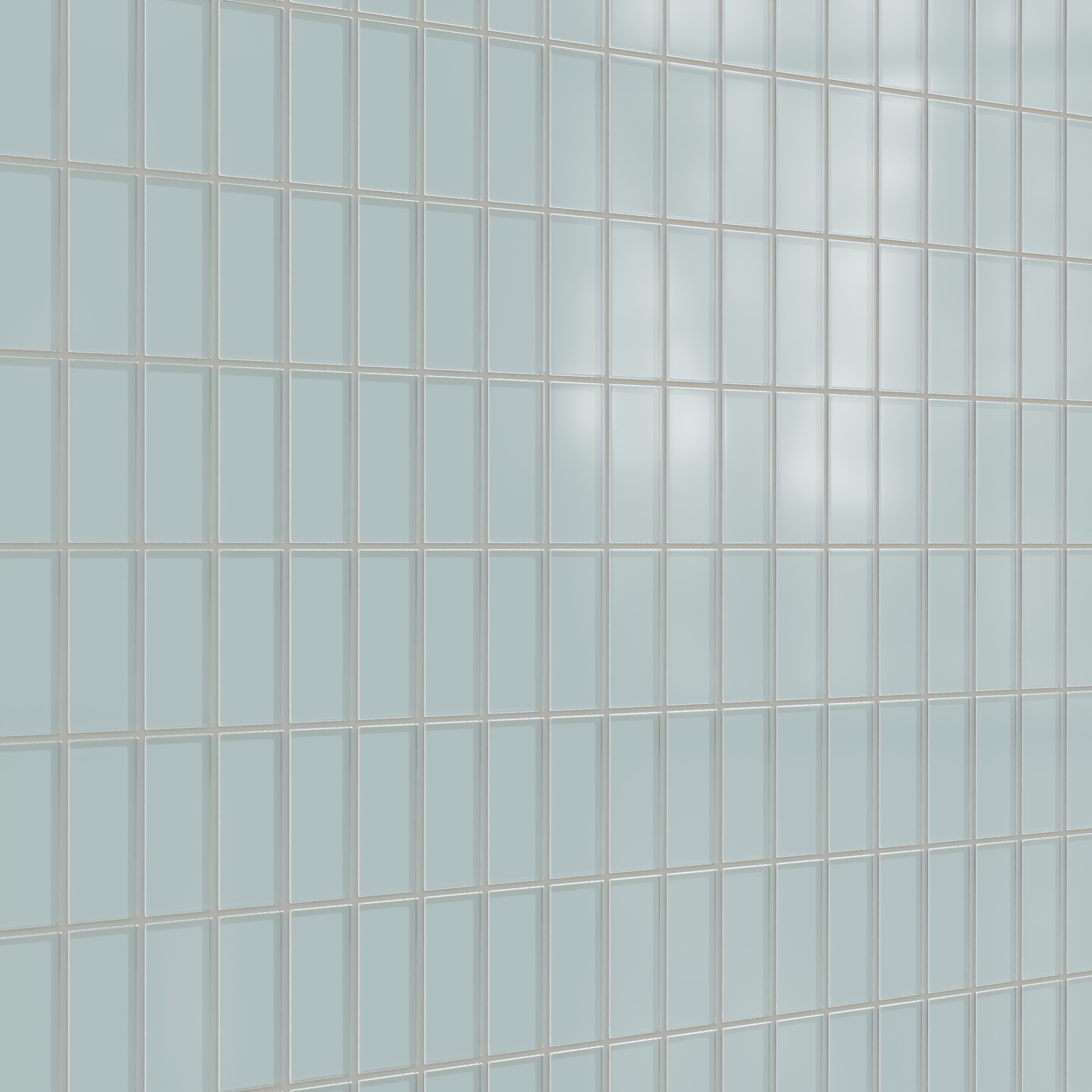 2x4 Straight Set Sheeted Glass Mosaic Tile in Great Blue Heron Matte